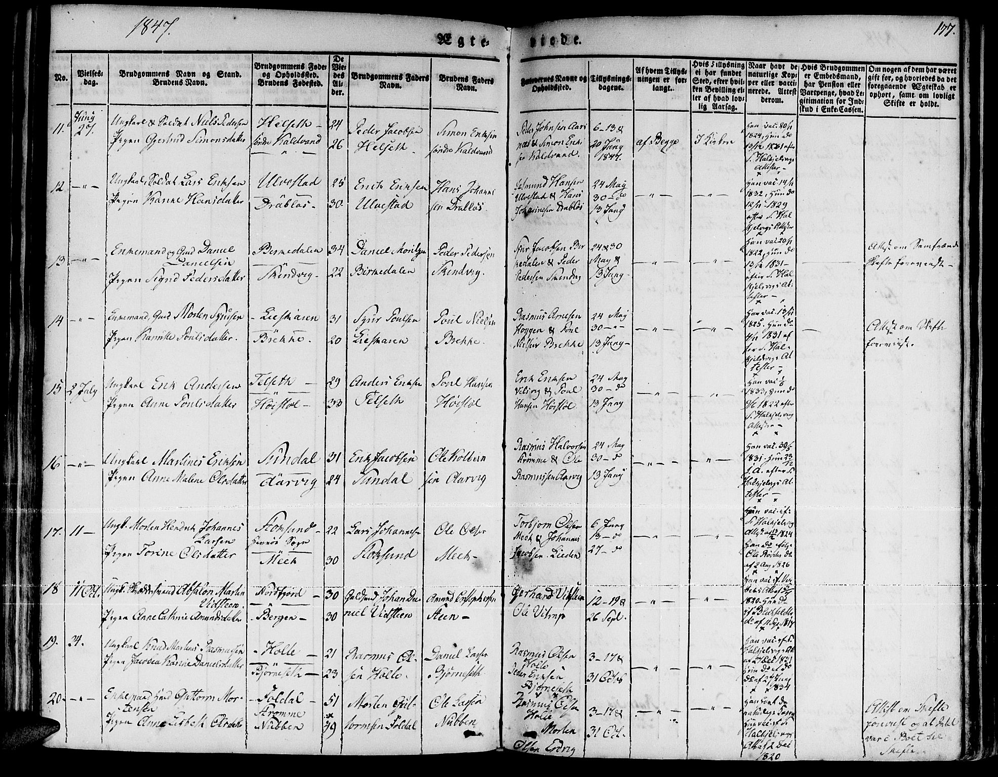 Ministerialprotokoller, klokkerbøker og fødselsregistre - Møre og Romsdal, AV/SAT-A-1454/511/L0139: Parish register (official) no. 511A06, 1831-1850, p. 177