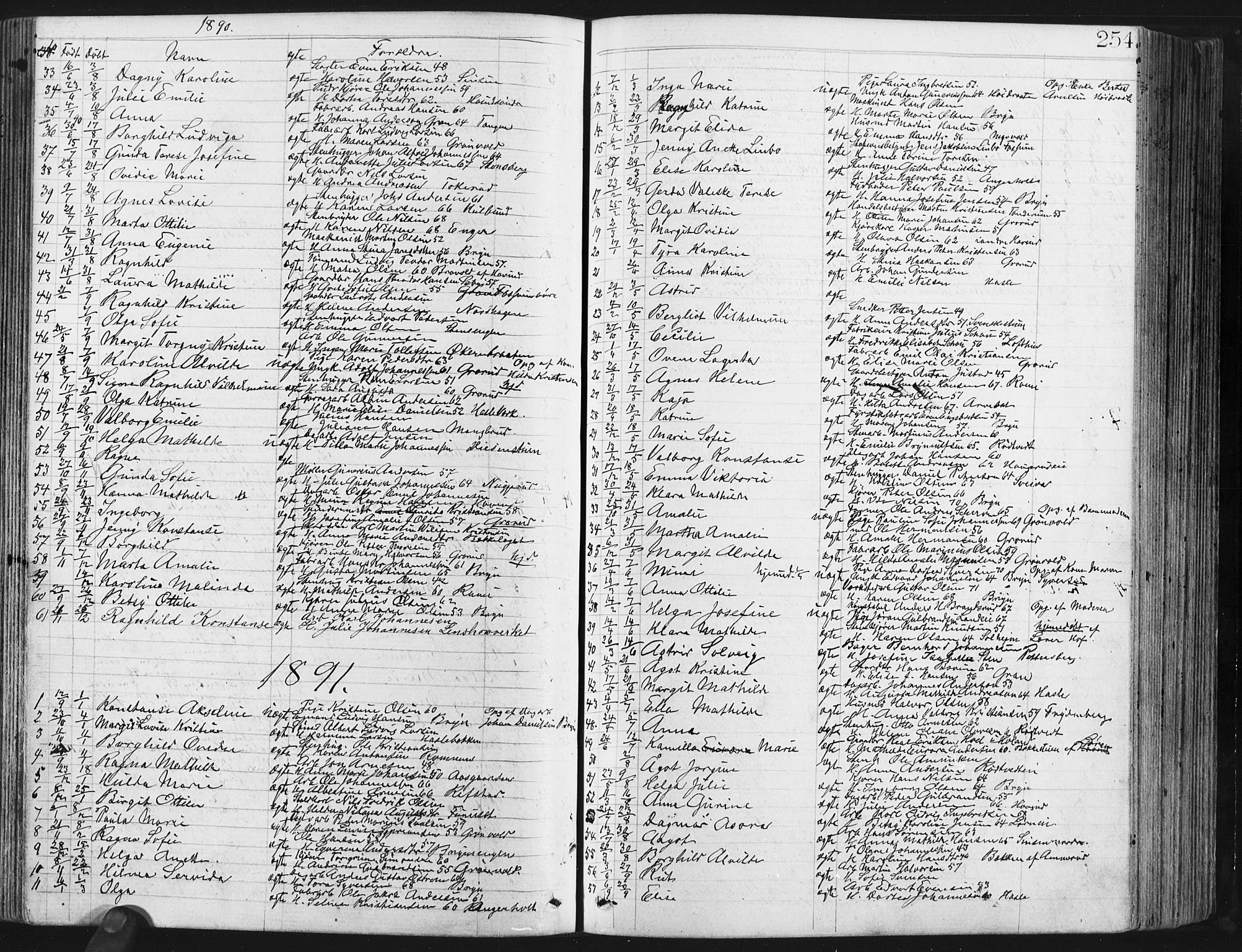 Østre Aker prestekontor Kirkebøker, SAO/A-10840/G/Ga/L0003: Parish register (copy) no. I 3, 1868-1913, p. 254
