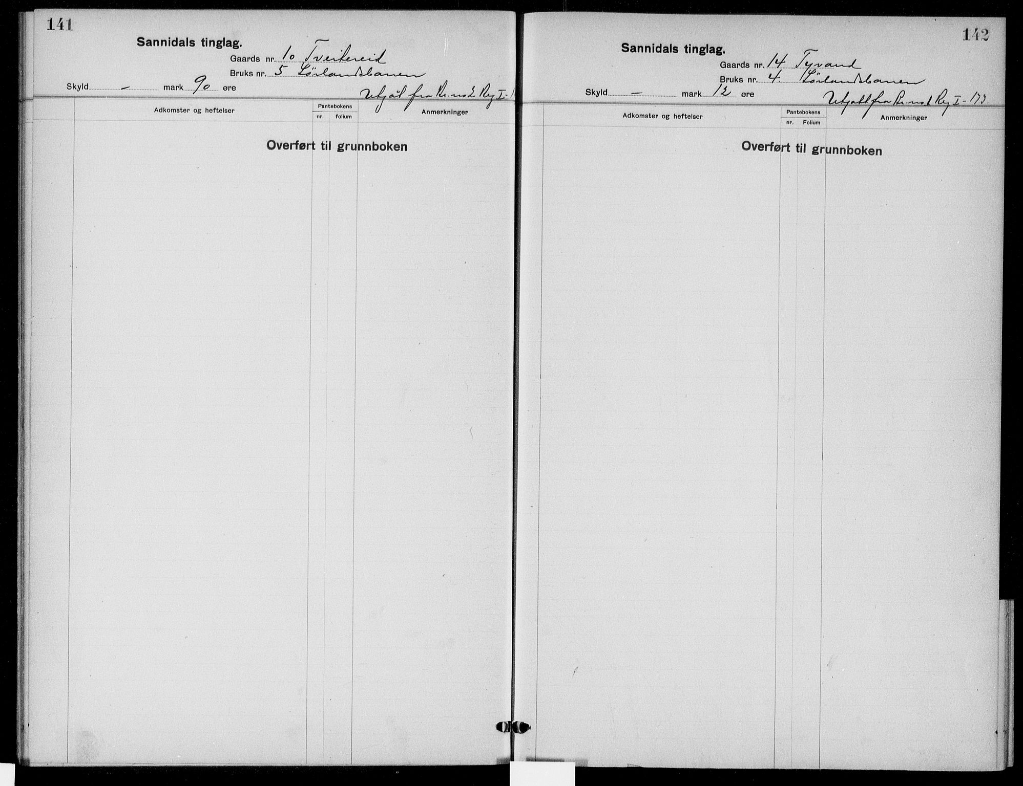 Kragerø sorenskriveri, AV/SAKO-A-65/G/Gb/Gbb/L0003: Mortgage register no. II 3, p. 141-142