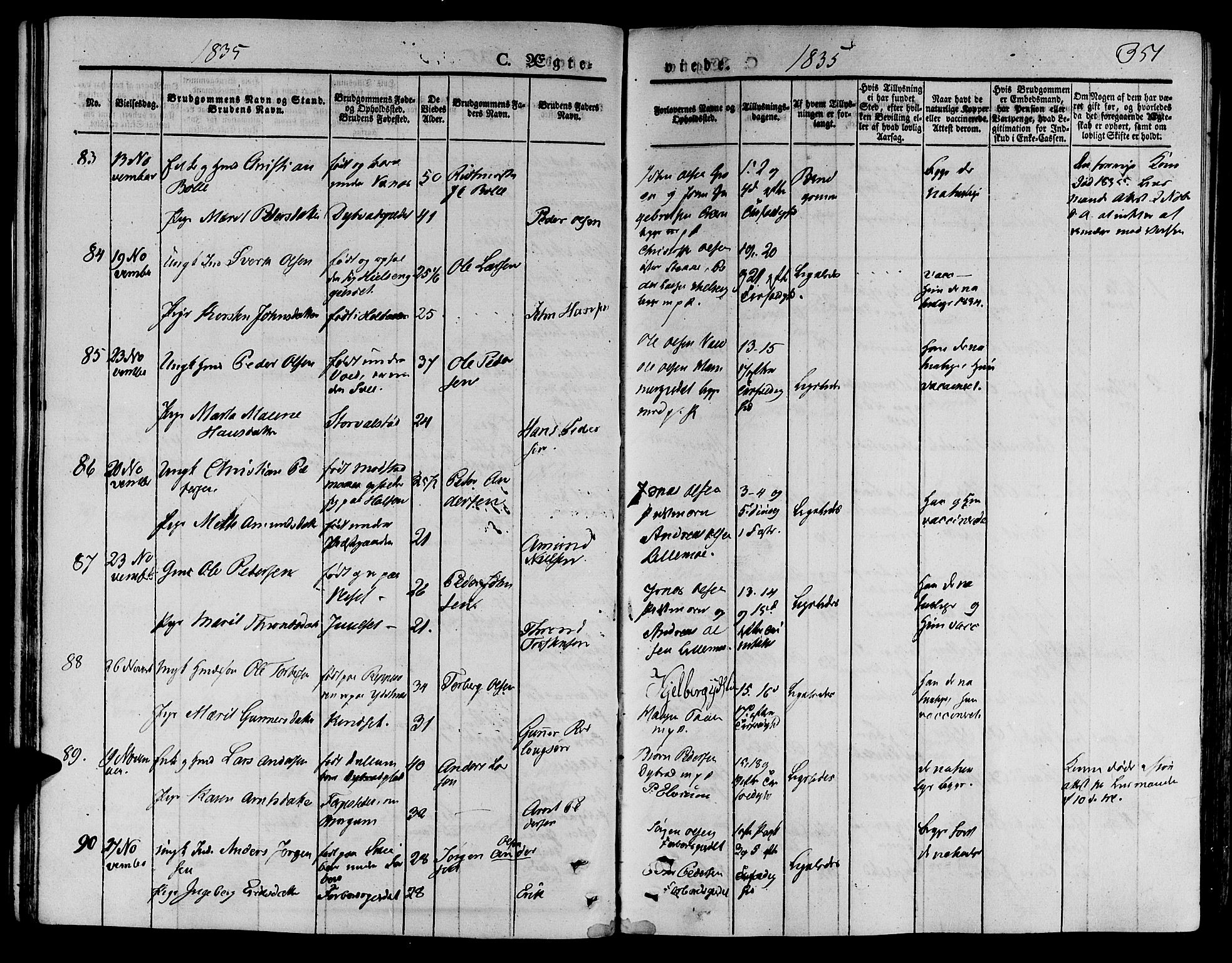 Ministerialprotokoller, klokkerbøker og fødselsregistre - Nord-Trøndelag, SAT/A-1458/709/L0072: Parish register (official) no. 709A12, 1833-1844, p. 351