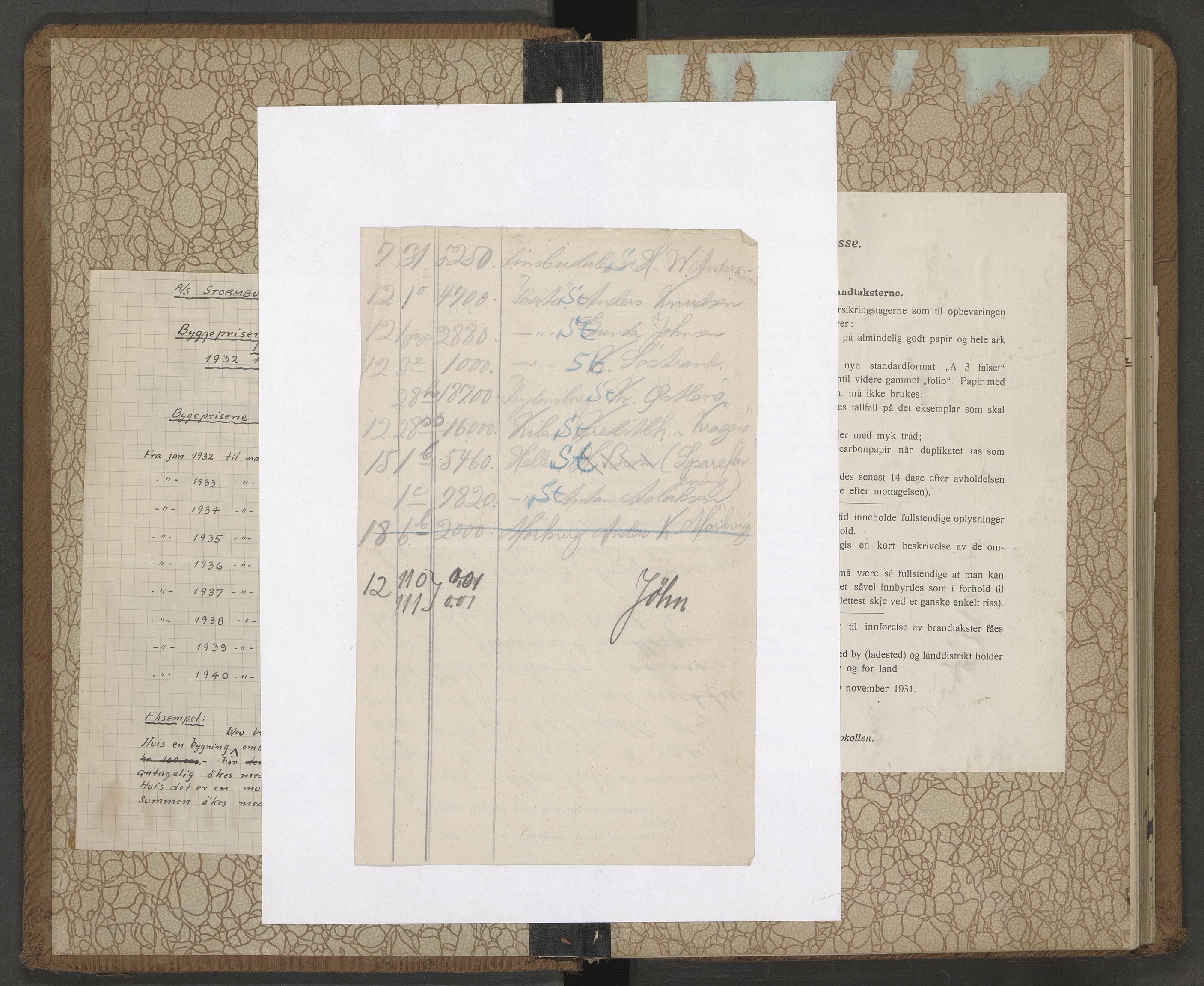 Skåtøy lensmannskontor, AV/SAKO-A-574/Y/Yd/Yda/L0002: Branntakstprotokoll, 1935-1945