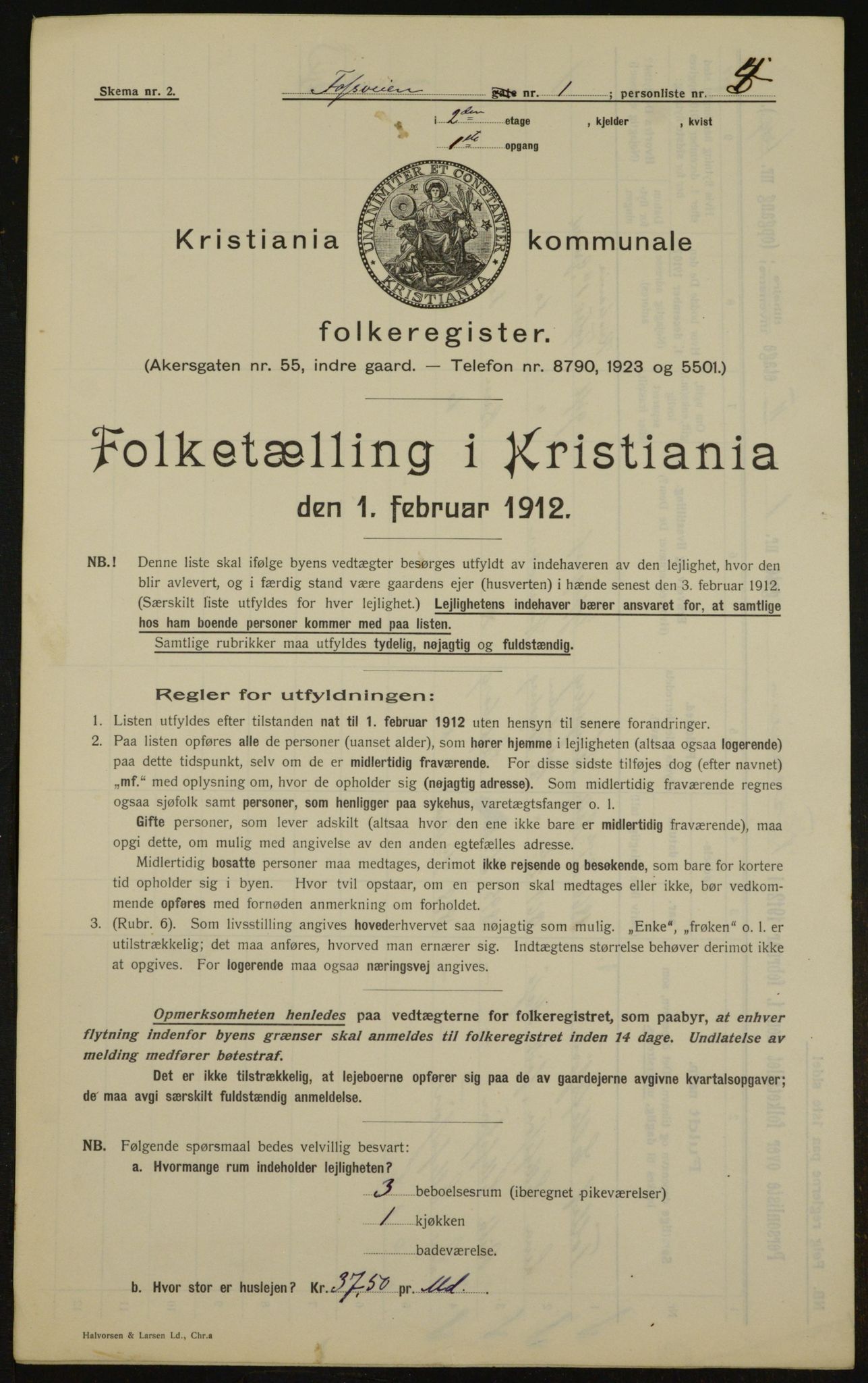 OBA, Municipal Census 1912 for Kristiania, 1912, p. 24673