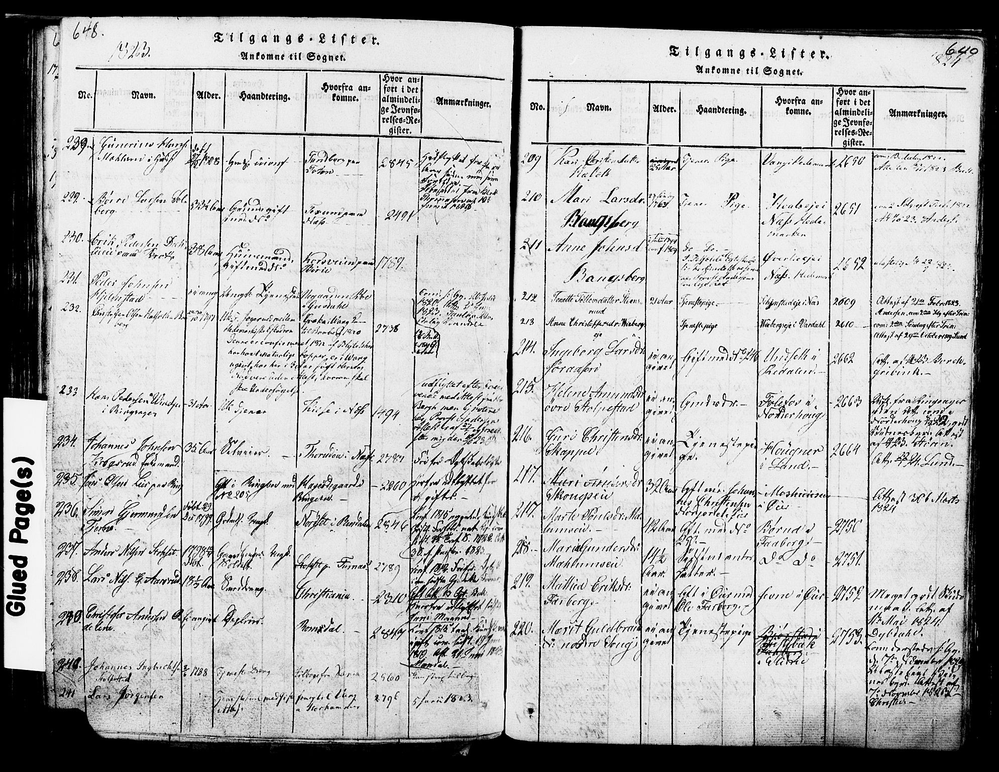 Ringsaker prestekontor, SAH/PREST-014/K/Ka/L0005: Parish register (official) no. 5, 1814-1826, p. 648-649