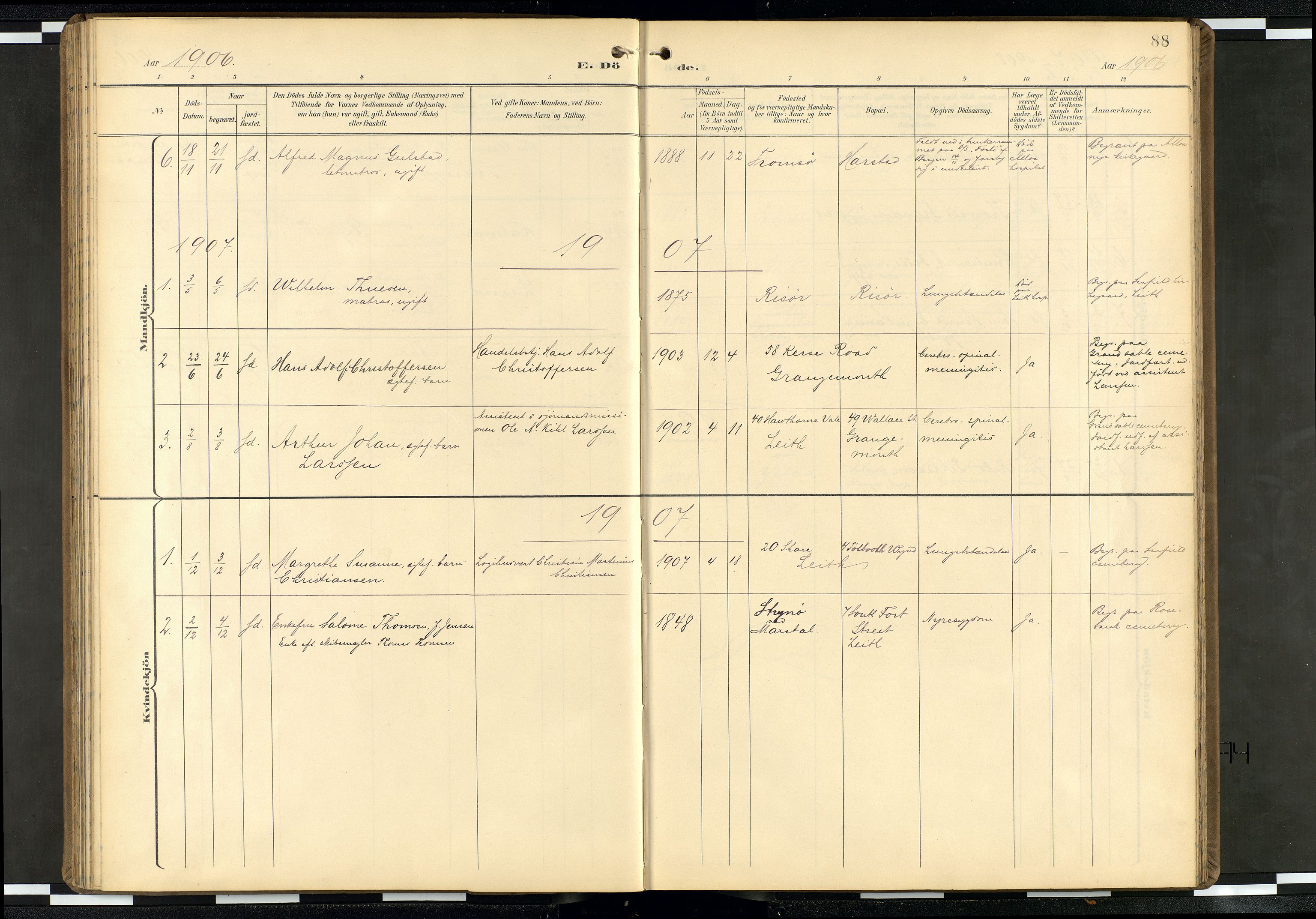 Den norske sjømannsmisjon i utlandet/Skotske havner (Leith, Glasgow), AV/SAB-SAB/PA-0100/H/Ha/Haa/L0004: Parish register (official) no. A 4, 1899-1949, p. 87b-88a