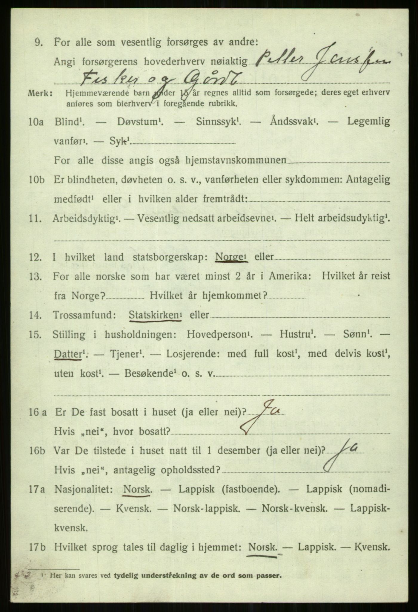 SATØ, 1920 census for Karlsøy, 1920, p. 3786