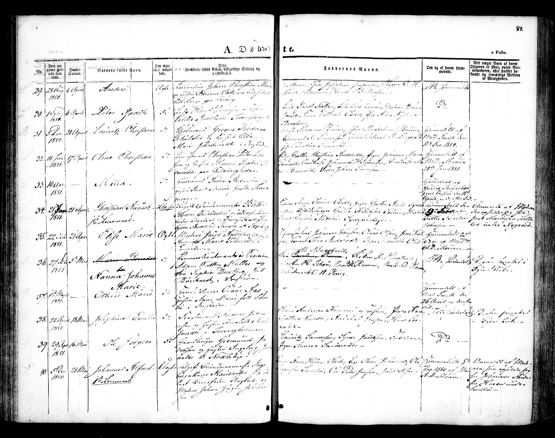 Glemmen prestekontor Kirkebøker, AV/SAO-A-10908/F/Fa/L0005: Parish register (official) no. 5, 1838-1852, p. 84