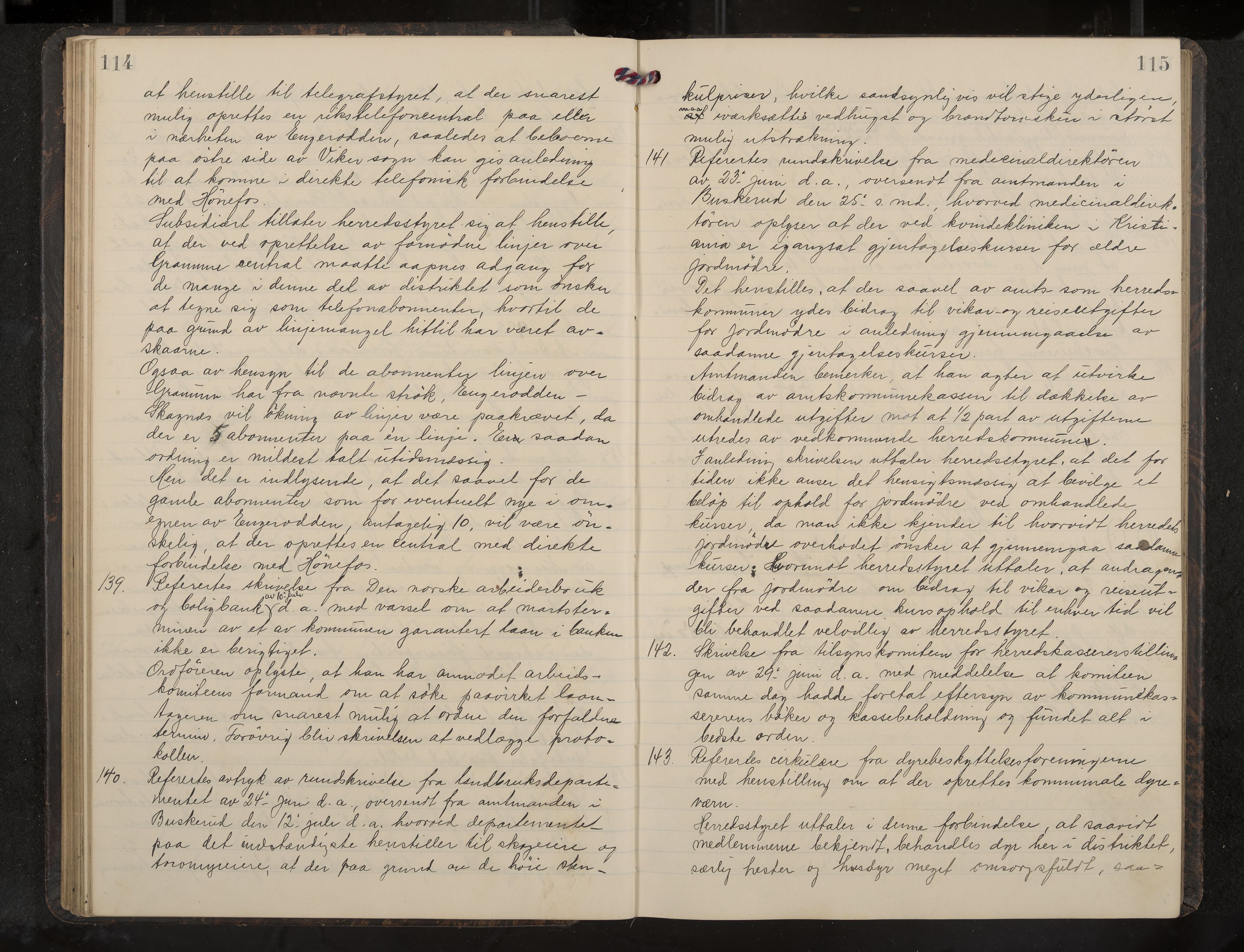 Ådal formannskap og sentraladministrasjon, IKAK/0614021/A/Aa/L0004: Møtebok, 1914-1918, p. 114-115