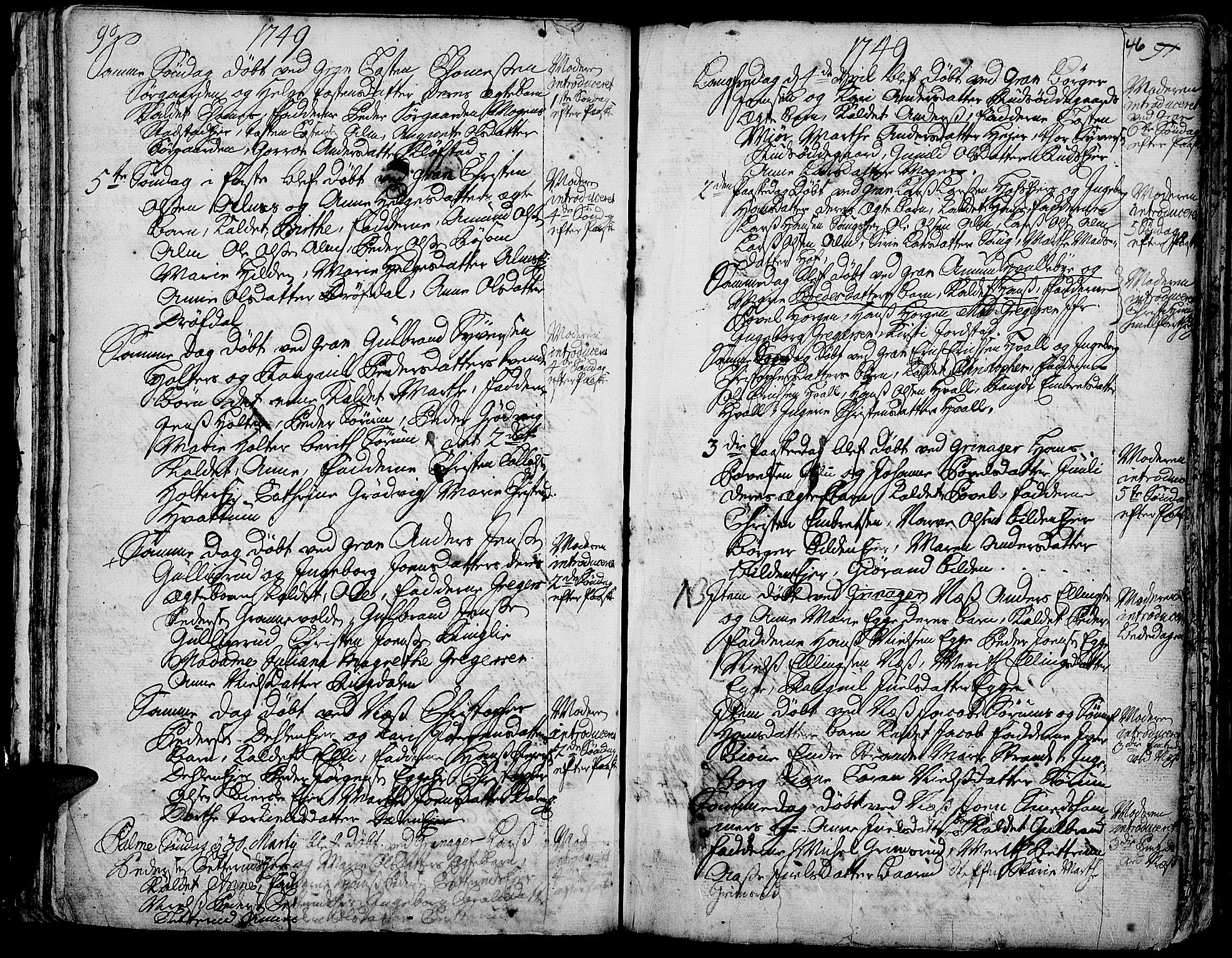 Gran prestekontor, AV/SAH-PREST-112/H/Ha/Haa/L0003: Parish register (official) no. 3, 1745-1758, p. 46