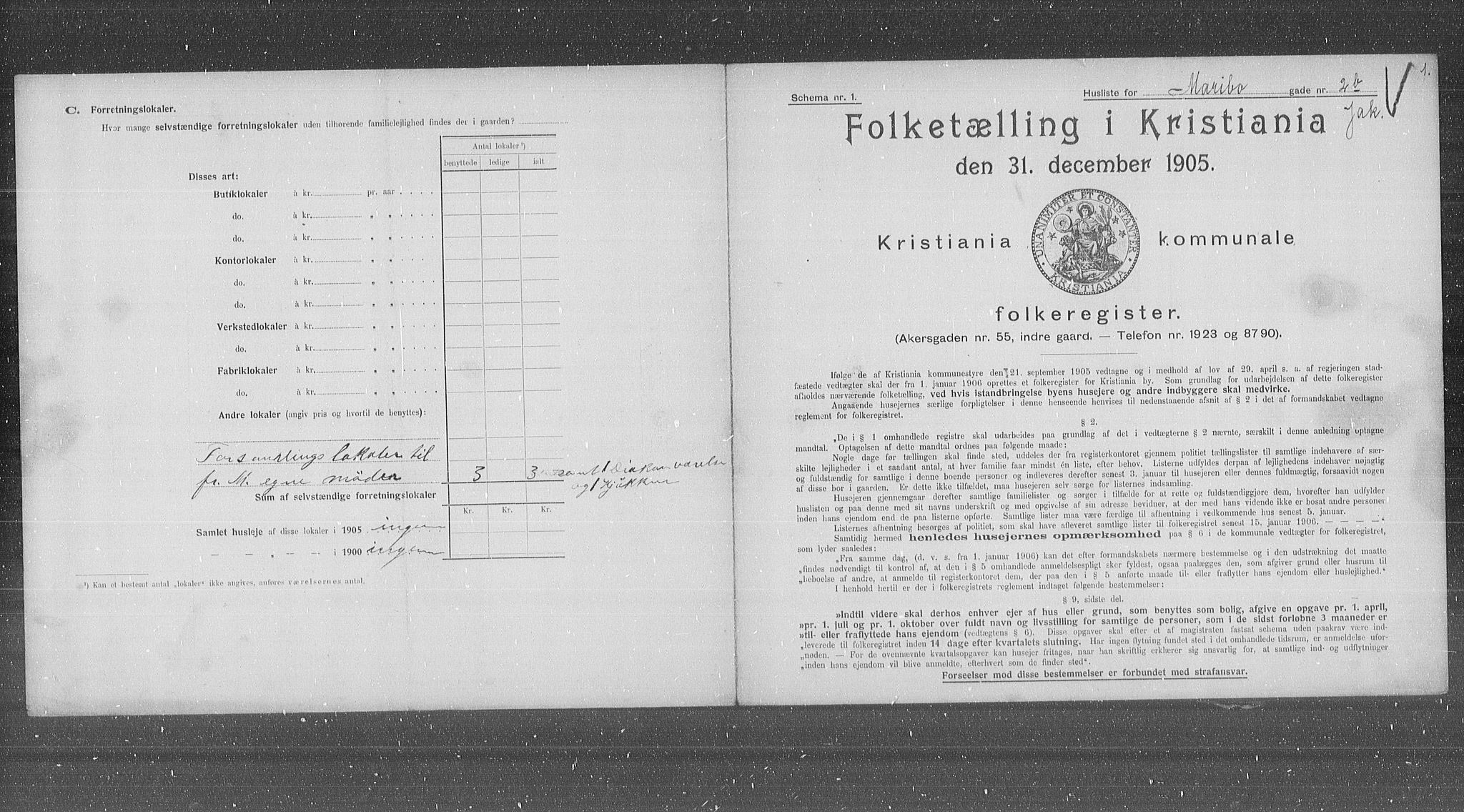 OBA, Municipal Census 1905 for Kristiania, 1905, p. 32893