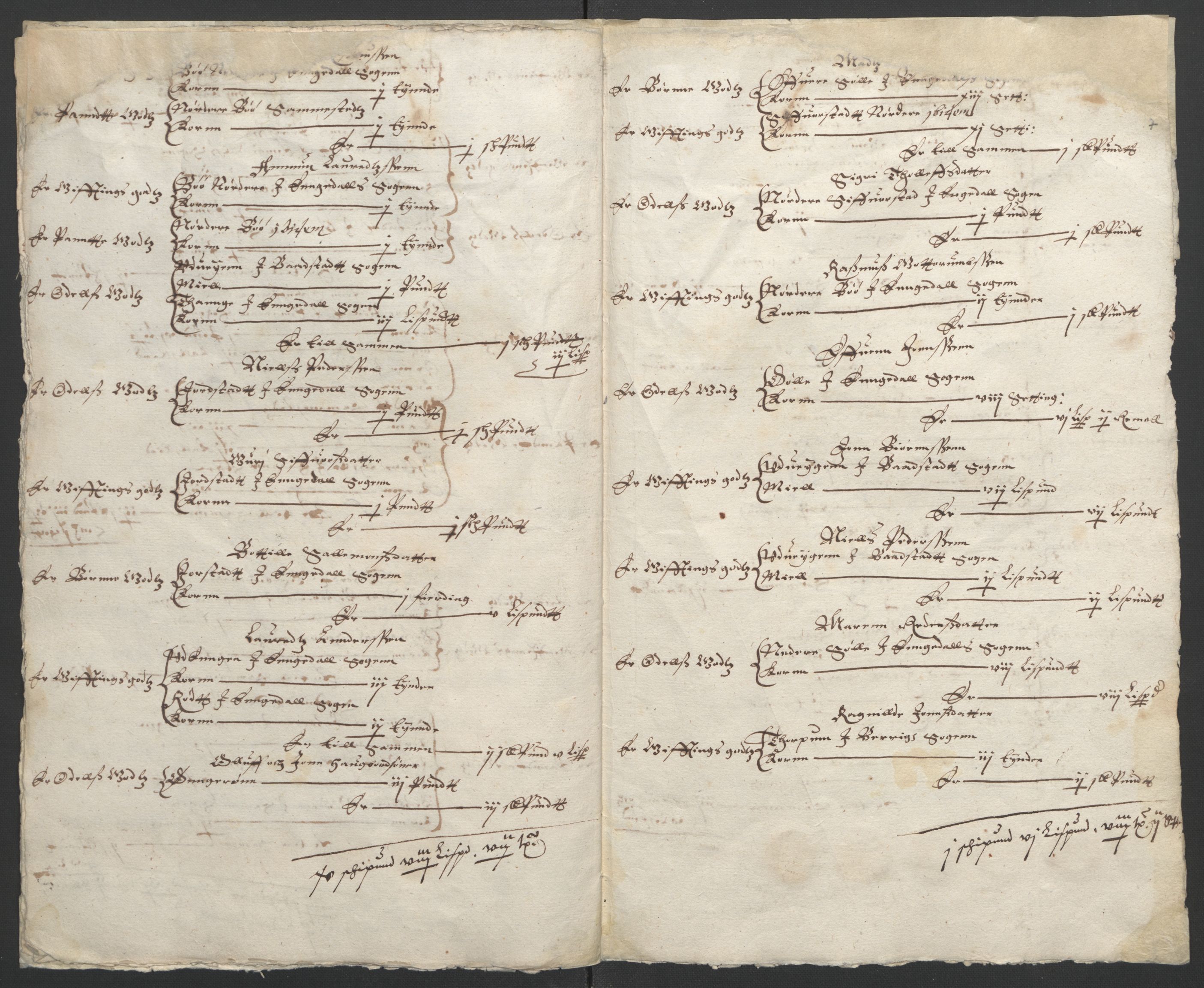 Stattholderembetet 1572-1771, AV/RA-EA-2870/Ek/L0009/0001: Jordebøker til utlikning av rosstjeneste 1624-1626: / Odelsjordebøker for noen vikværske len, 1624-1626, p. 73