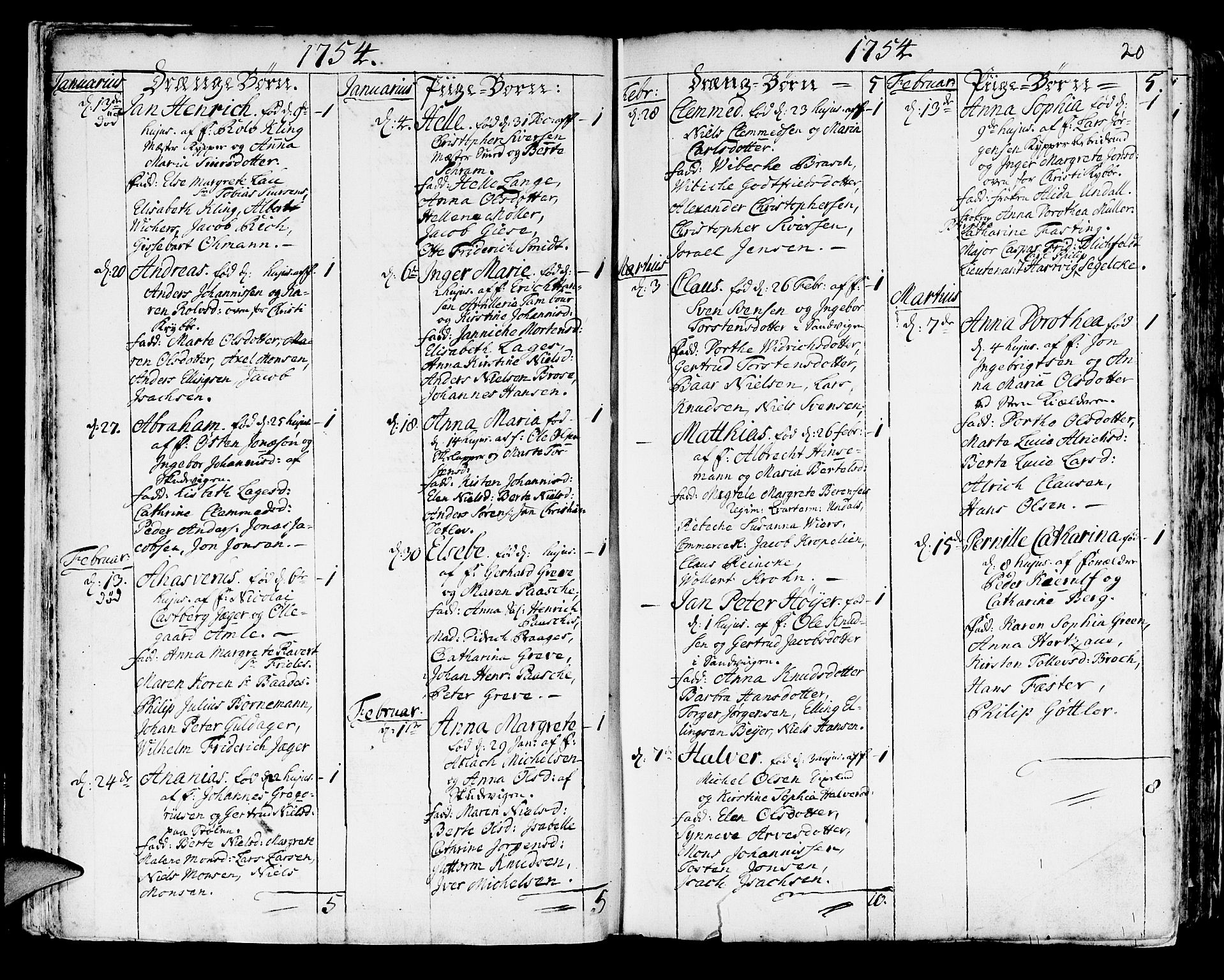 Korskirken sokneprestembete, SAB/A-76101/H/Haa/L0005: Parish register (official) no. A 5, 1751-1789, p. 20