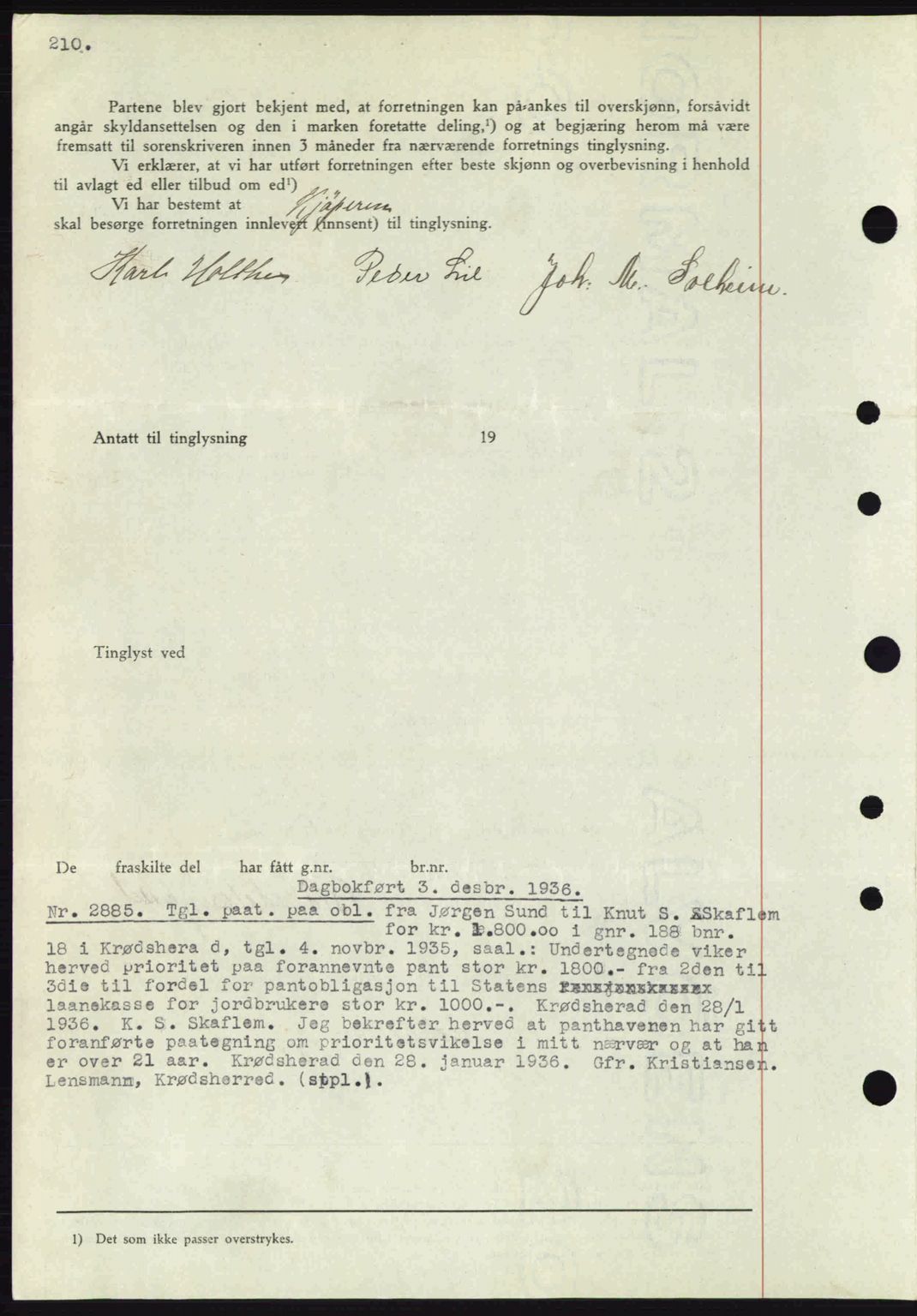 Eiker, Modum og Sigdal sorenskriveri, SAKO/A-123/G/Ga/Gab/L0034: Mortgage book no. A4, 1936-1937, Diary no: : 2885/1936