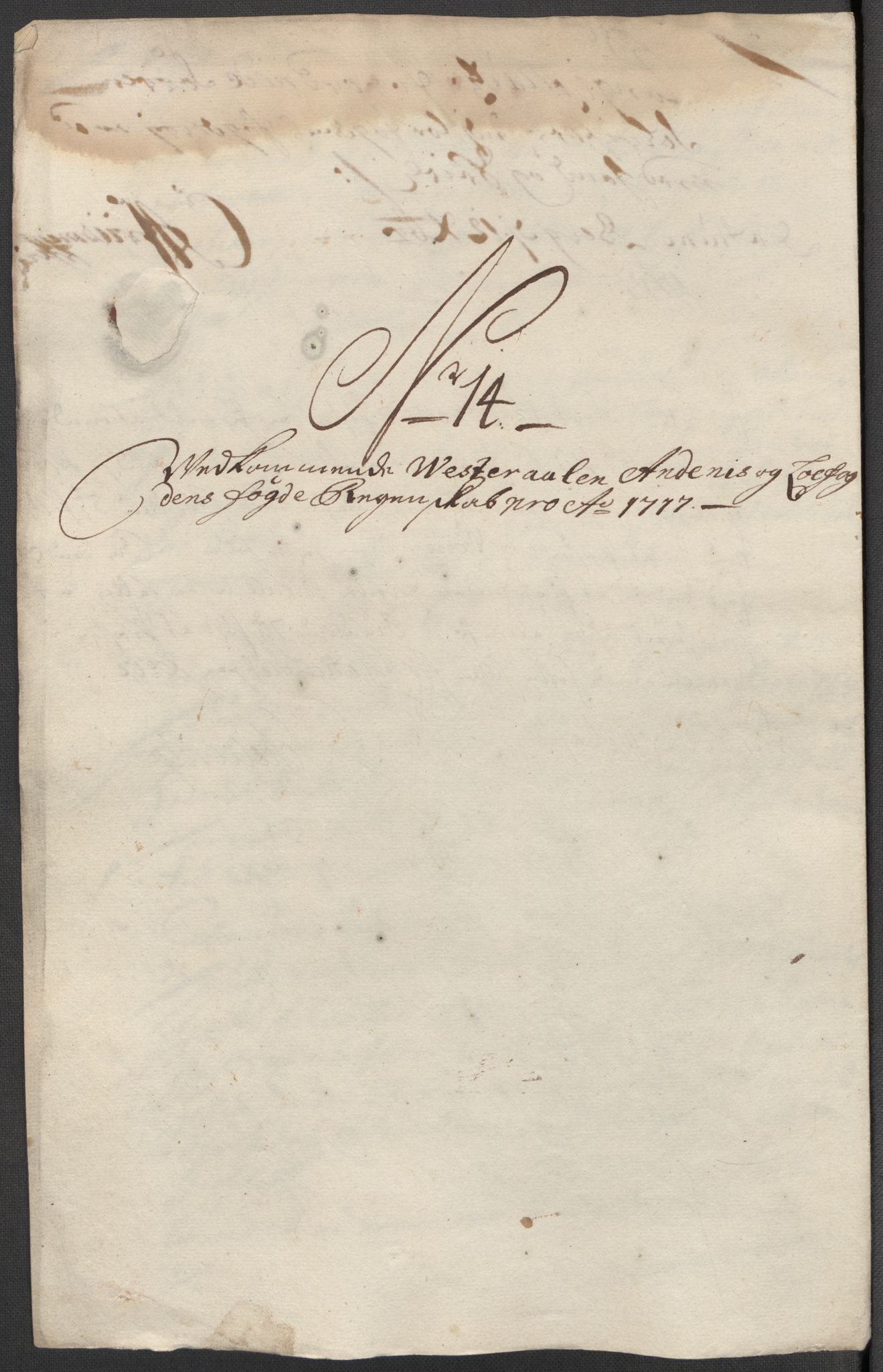 Rentekammeret inntil 1814, Reviderte regnskaper, Fogderegnskap, AV/RA-EA-4092/R67/L4683: Fogderegnskap Vesterålen, Andenes og Lofoten, 1717, p. 108