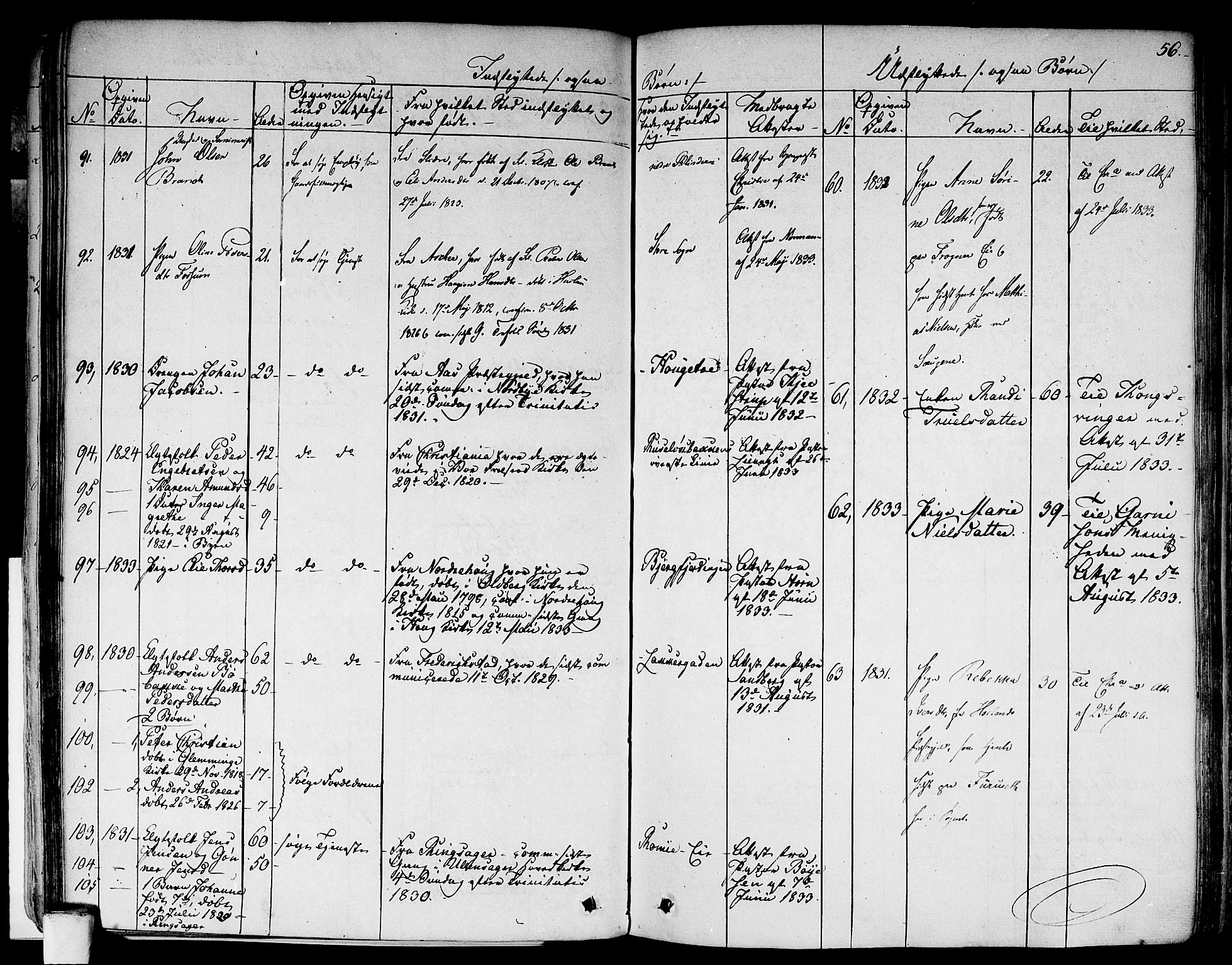 Aker prestekontor kirkebøker, SAO/A-10861/F/L0018: Parish register (official) no. 17, 1829-1852, p. 56