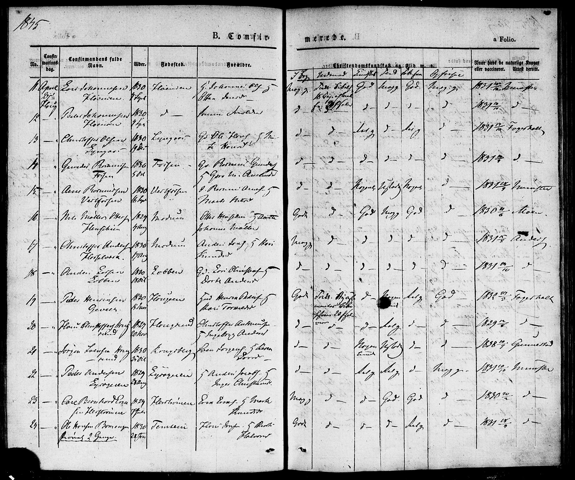 Eiker kirkebøker, AV/SAKO-A-4/F/Fa/L0013b: Parish register (official) no. I 13B, 1840-1845