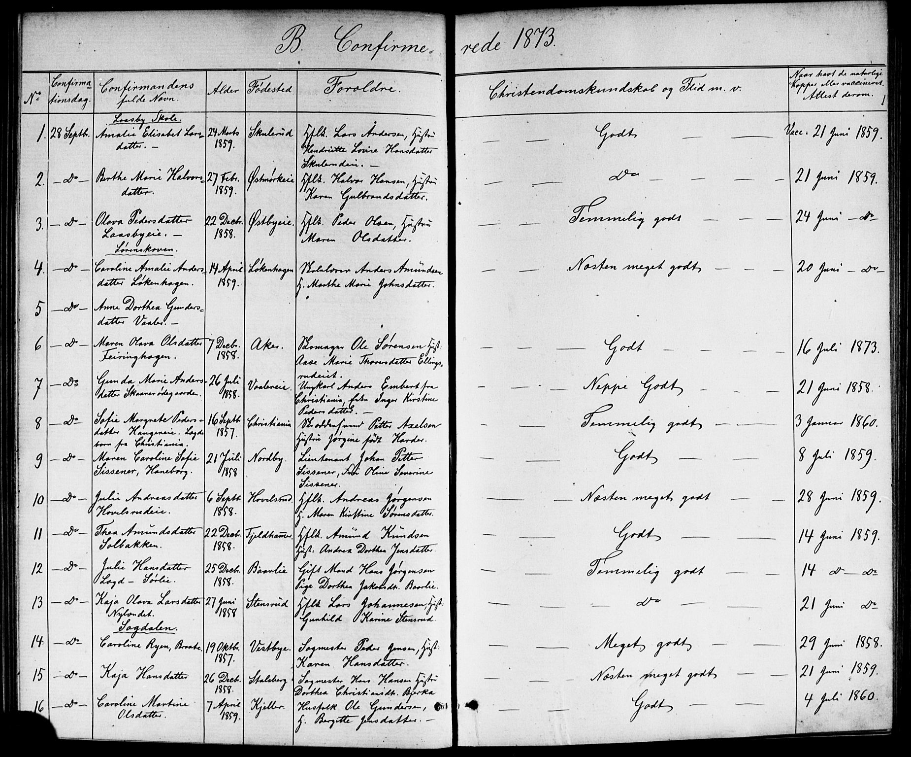 Skedsmo prestekontor Kirkebøker, SAO/A-10033a/G/Ga/L0003: Parish register (copy) no. I 3, 1873-1882