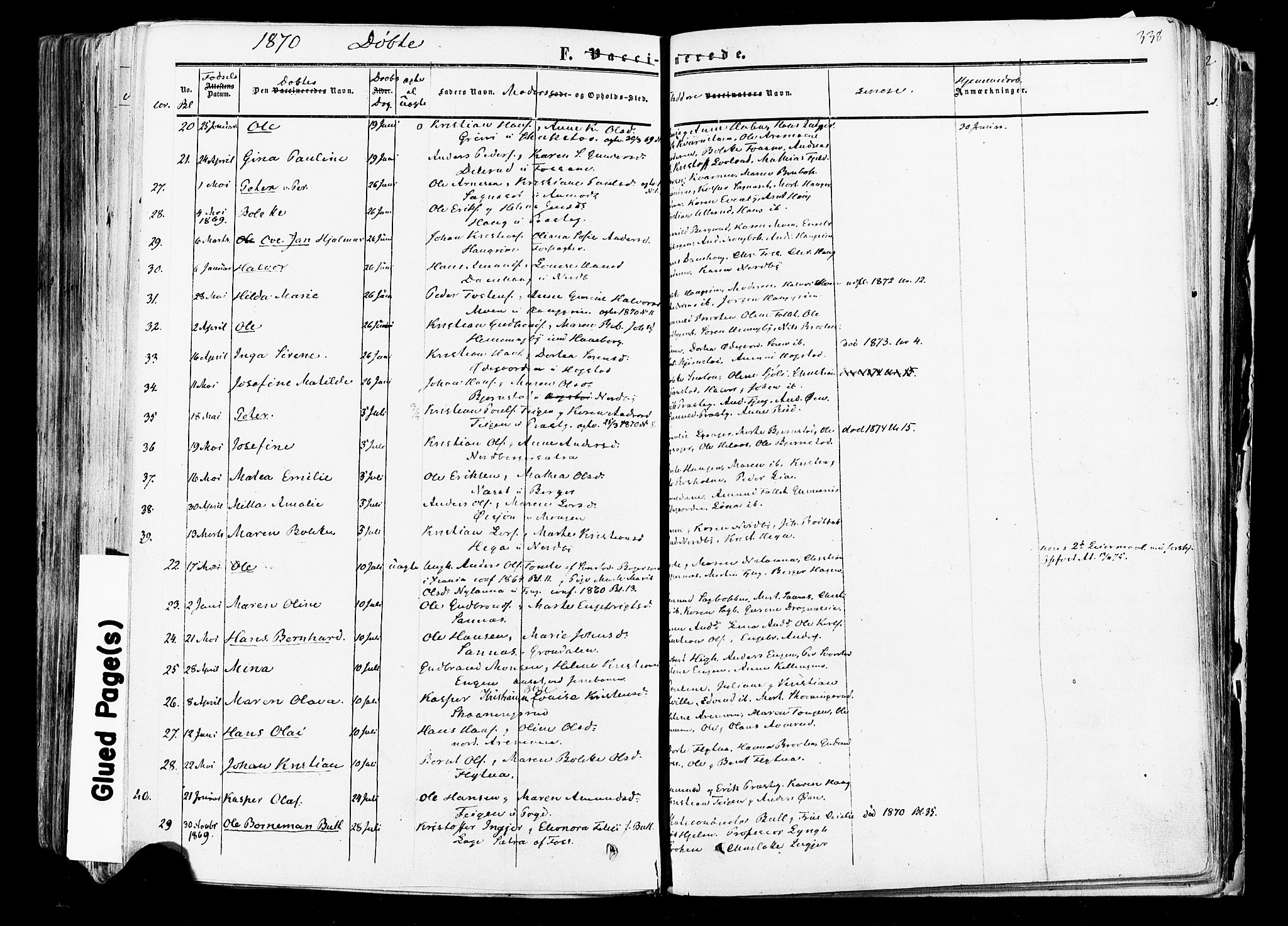 Aurskog prestekontor Kirkebøker, SAO/A-10304a/F/Fa/L0007: Parish register (official) no. I 7, 1854-1877, p. 338