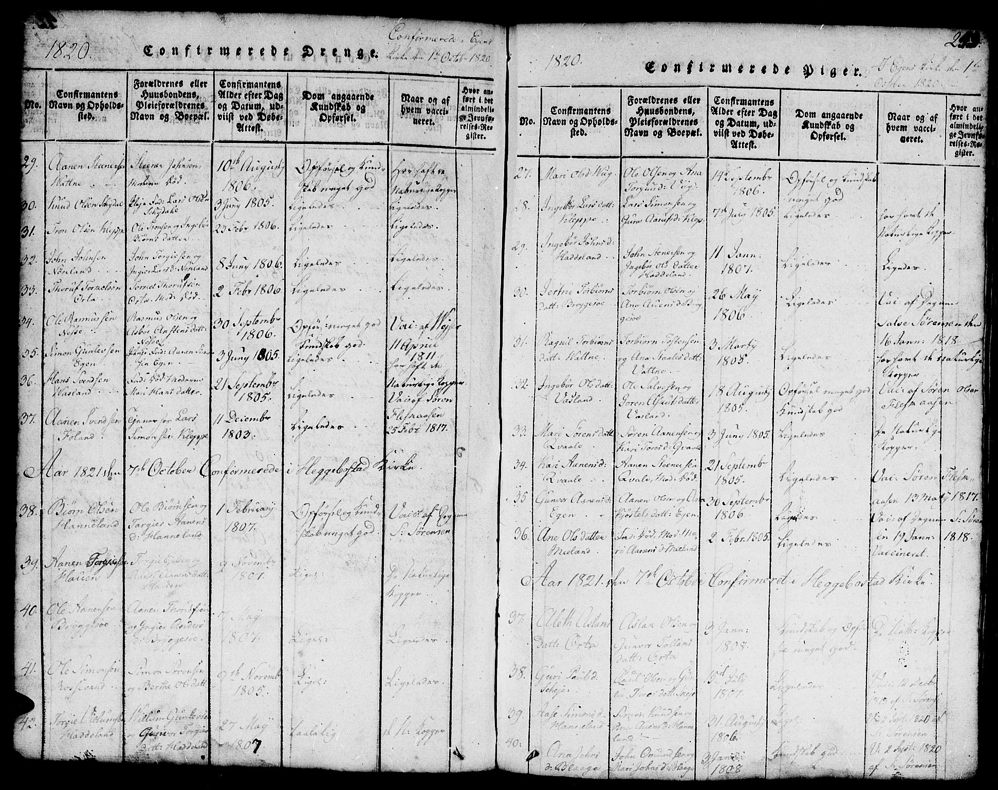 Hægebostad sokneprestkontor, SAK/1111-0024/F/Fb/Fbb/L0001: Parish register (copy) no. B 1, 1816-1850, p. 243