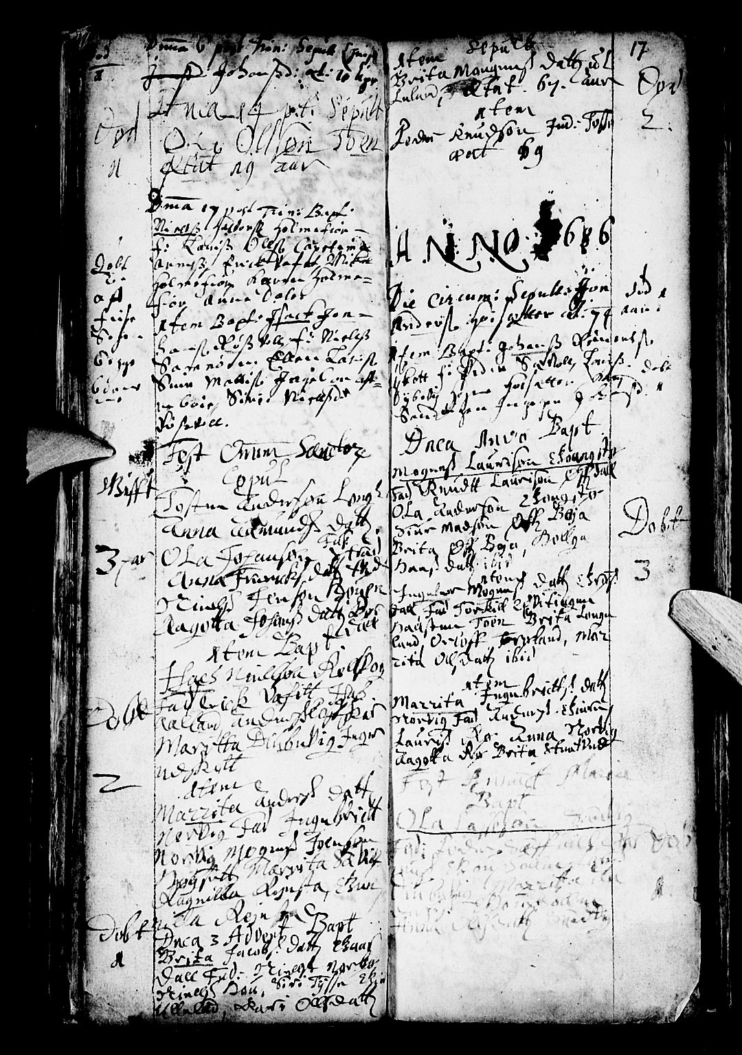 Os sokneprestembete, SAB/A-99929: Parish register (official) no. A 4, 1669-1760, p. 17