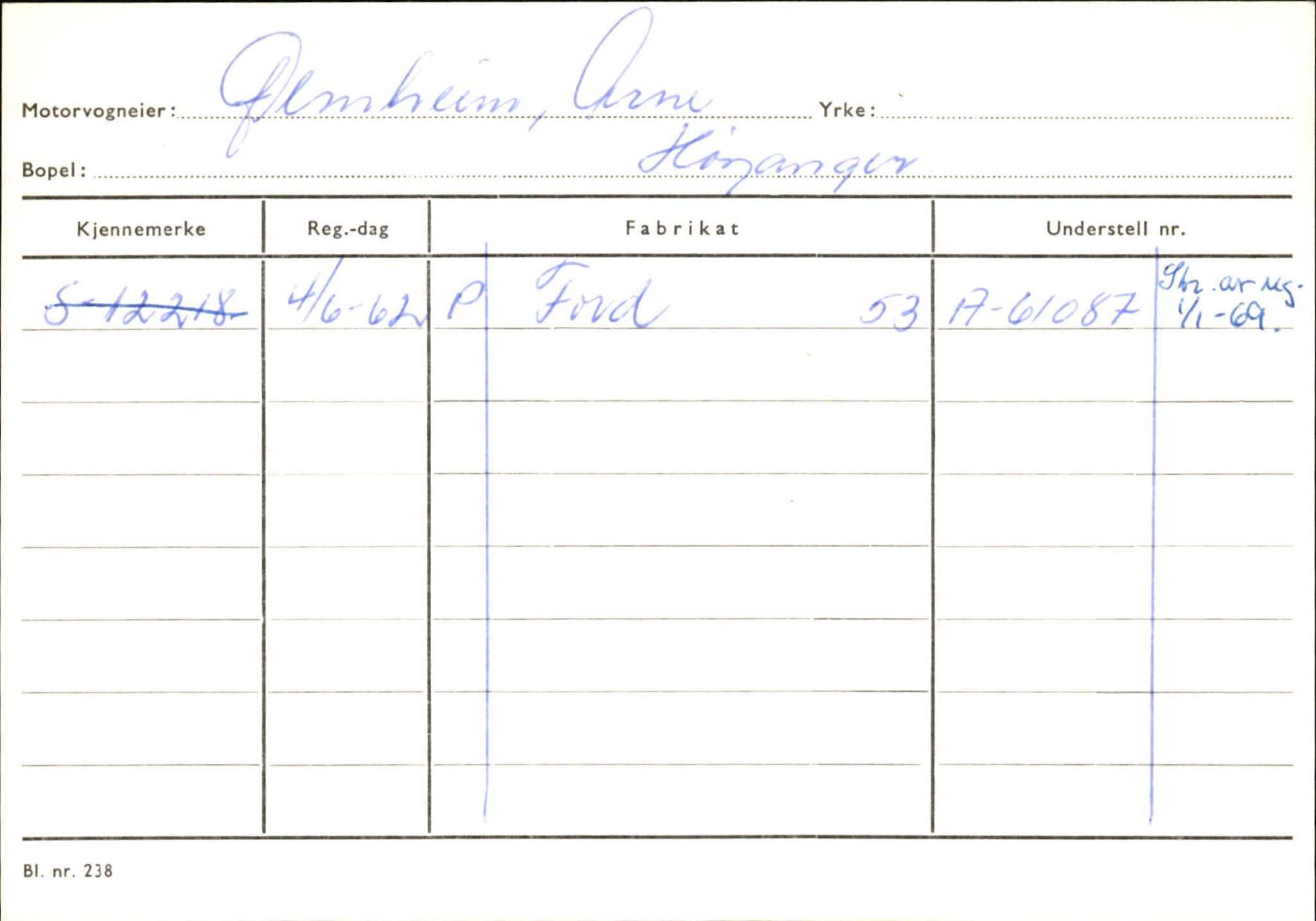 Statens vegvesen, Sogn og Fjordane vegkontor, SAB/A-5301/4/F/L0131: Eigarregister Høyanger P-Å. Stryn S-Å, 1945-1975, p. 948