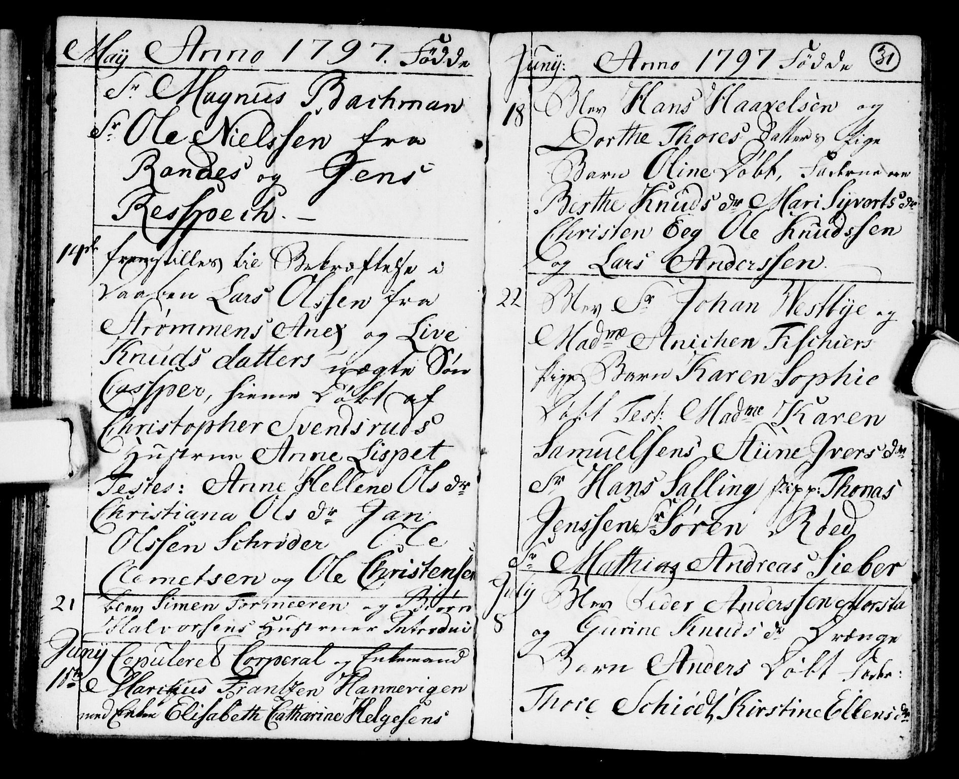 Strømsø kirkebøker, AV/SAKO-A-246/F/Fb/L0003: Parish register (official) no. II 3, 1793-1799, p. 31