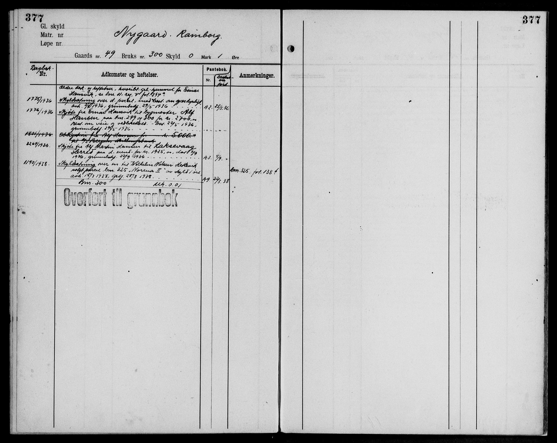 Midhordland sorenskriveri, AV/SAB-A-3001/1/G/Ga/Gab/L0112: Mortgage register no. II.A.b.112, p. 377