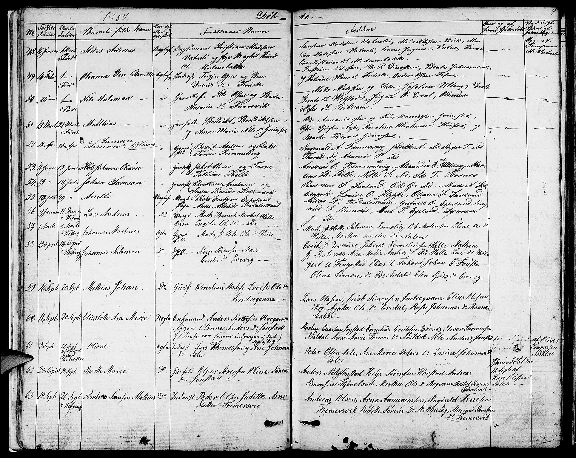 Førde sokneprestembete, AV/SAB-A-79901/H/Hab/Habd/L0001: Parish register (copy) no. D 1, 1852-1877, p. 19