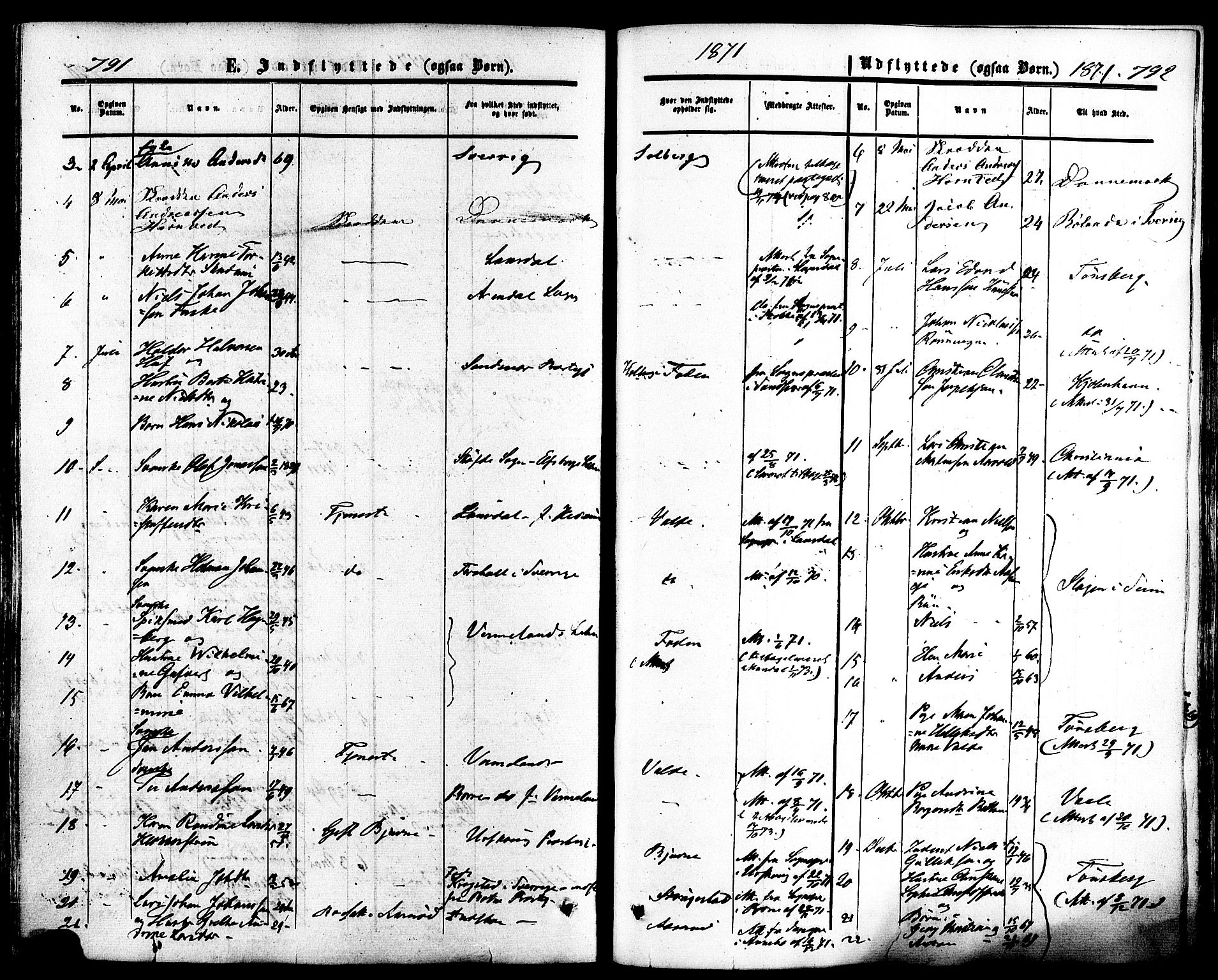 Ramnes kirkebøker, SAKO/A-314/F/Fa/L0006: Parish register (official) no. I 6, 1862-1877, p. 791-792