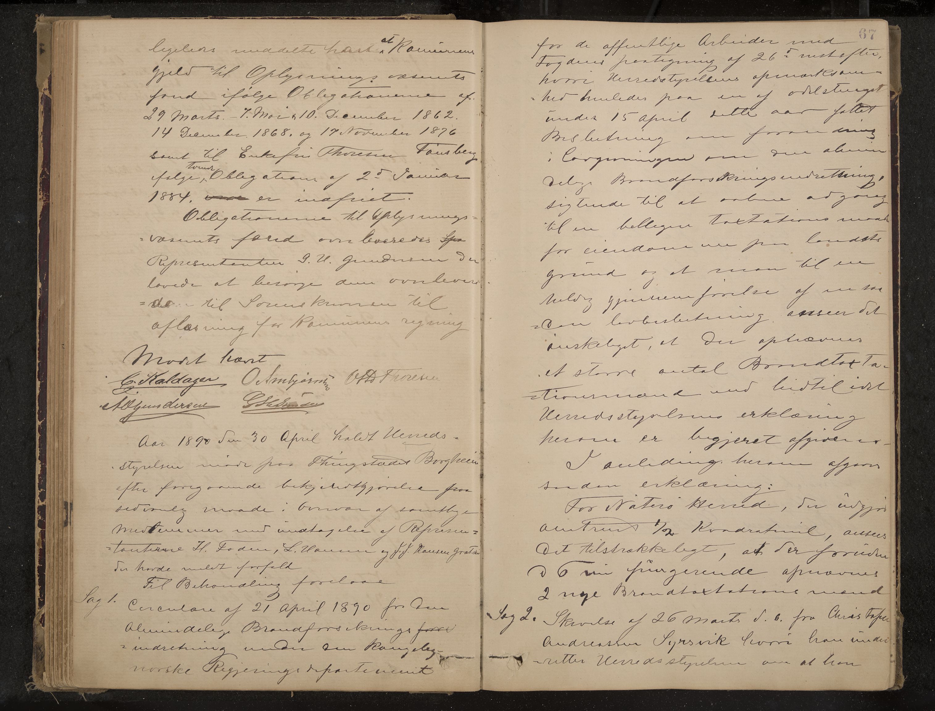 Nøtterøy formannskap og sentraladministrasjon, IKAK/0722021-1/A/Aa/L0004: Møtebok, 1887-1896, p. 67