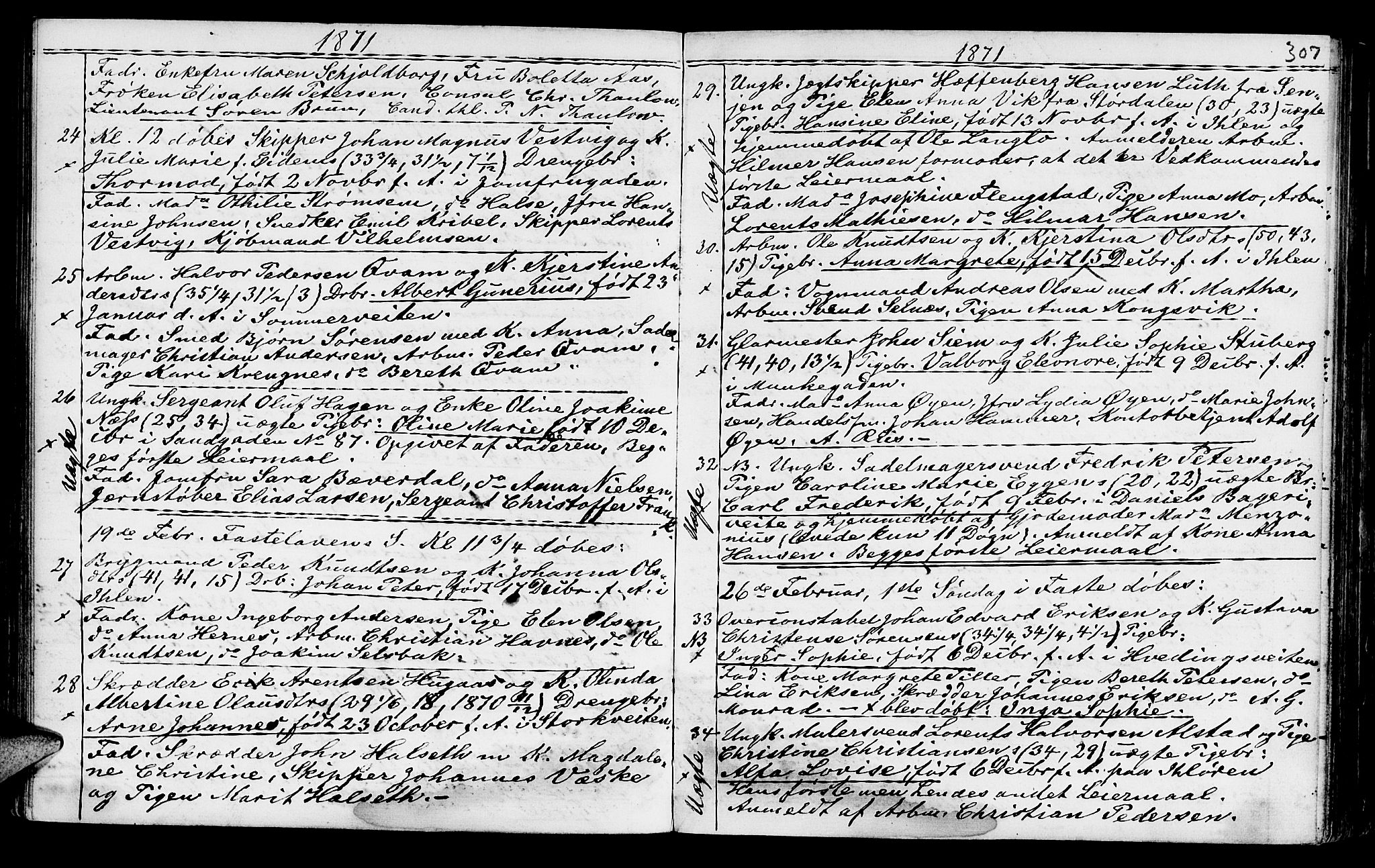 Ministerialprotokoller, klokkerbøker og fødselsregistre - Sør-Trøndelag, SAT/A-1456/602/L0140: Parish register (copy) no. 602C08, 1864-1872, p. 306-307