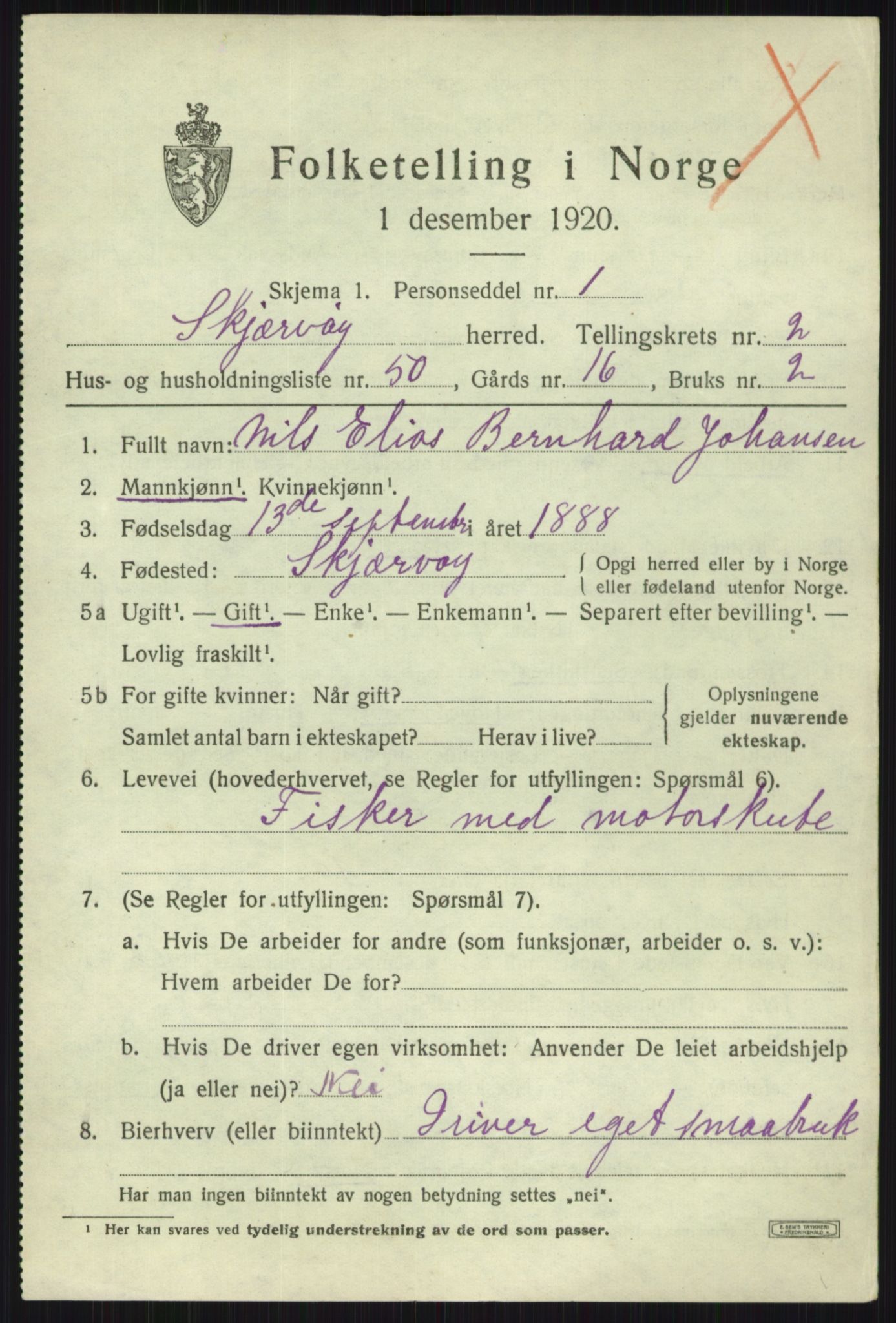SATØ, 1920 census for Skjervøy, 1920, p. 2097