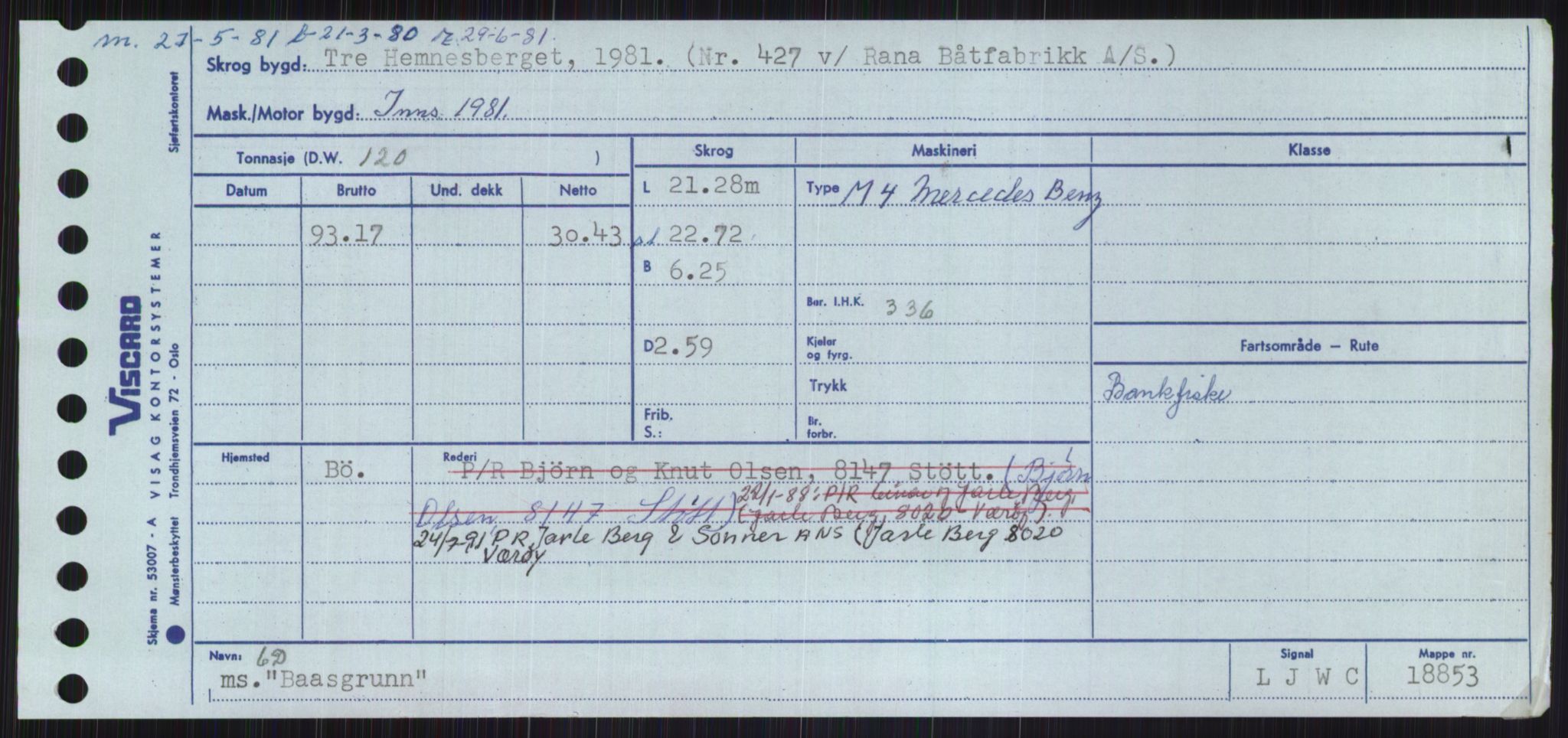 Sjøfartsdirektoratet med forløpere, Skipsmålingen, RA/S-1627/H/Ha/L0001/0002: Fartøy, A-Eig / Fartøy Bjør-Eig, p. 519