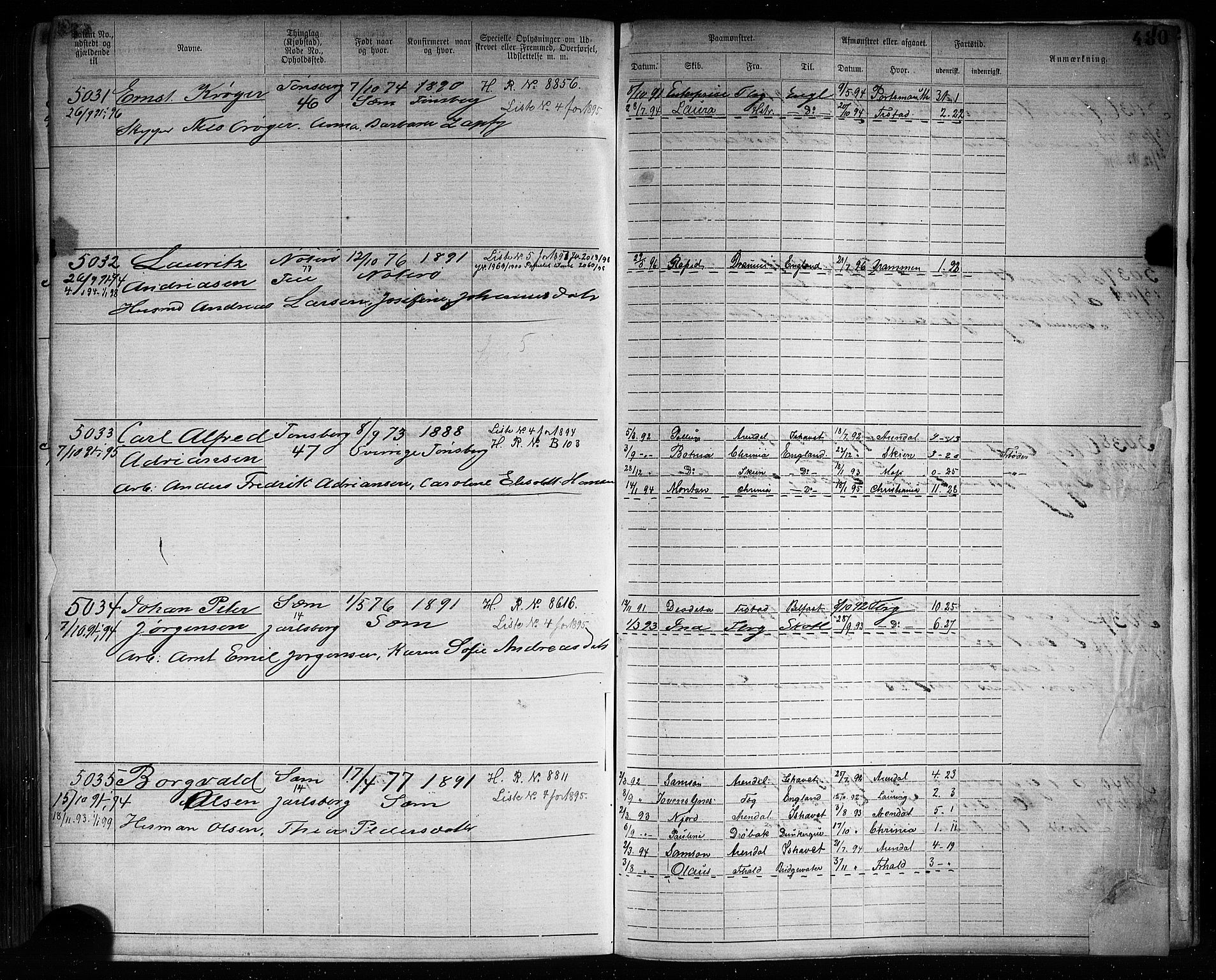 Tønsberg innrulleringskontor, AV/SAKO-A-786/F/Fb/L0007: Annotasjonsrulle Patent nr. 2636-5150, 1881-1892, p. 482