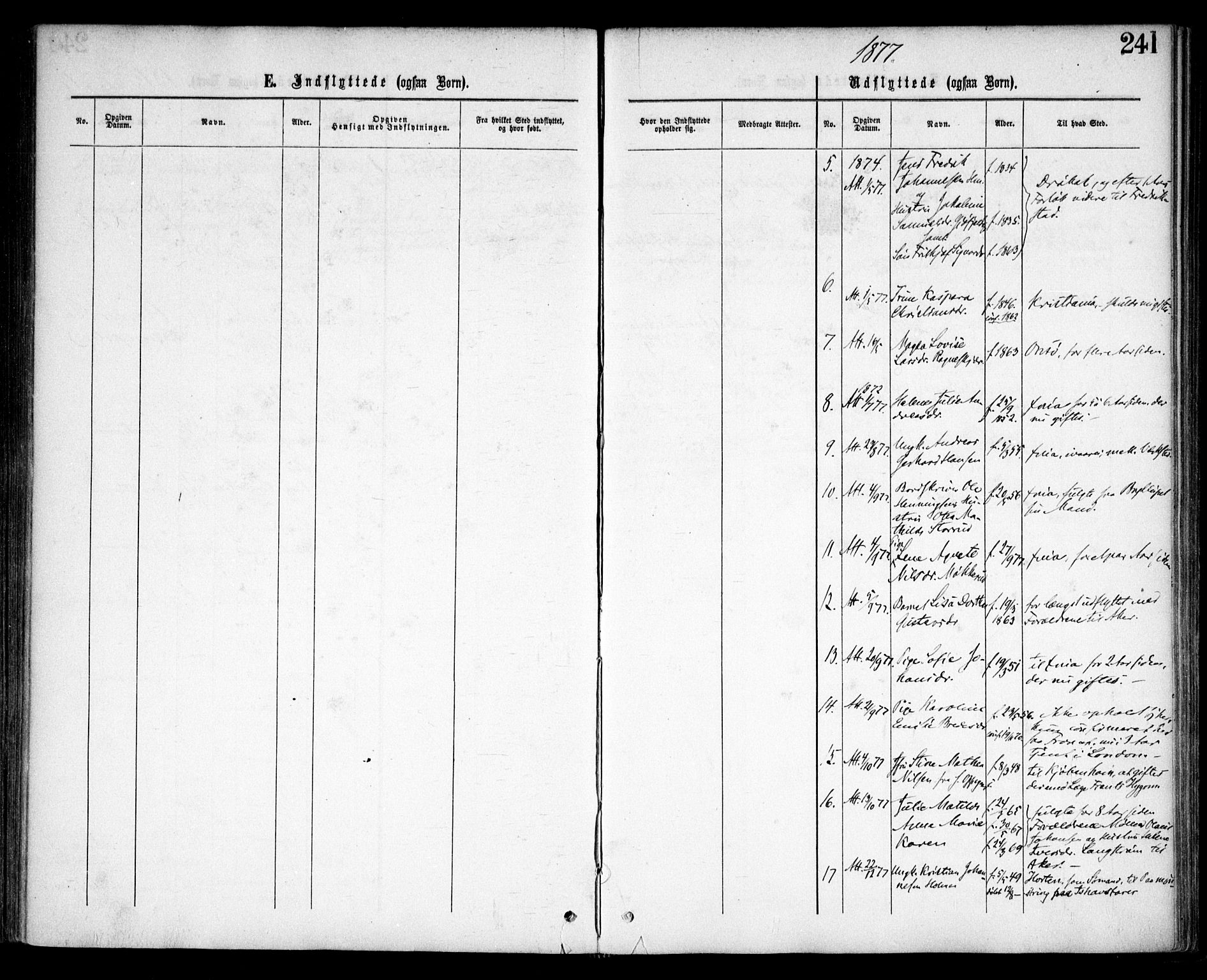 Nesodden prestekontor Kirkebøker, AV/SAO-A-10013/F/Fa/L0008: Parish register (official) no. I 8, 1869-1879, p. 241