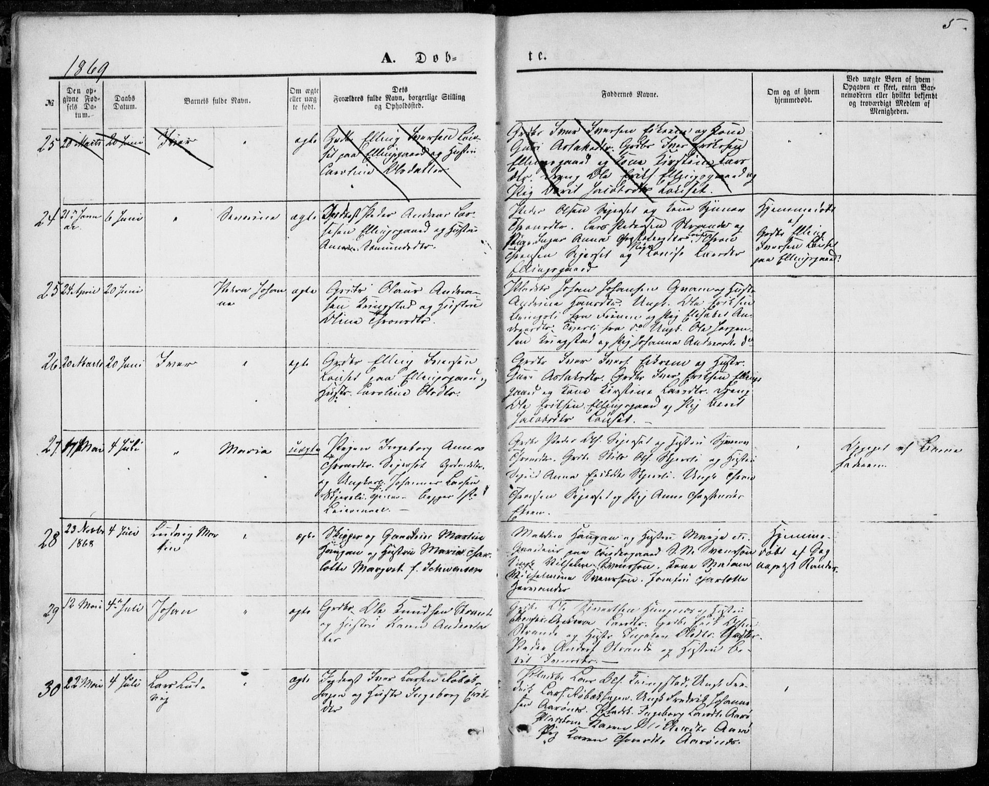 Ministerialprotokoller, klokkerbøker og fødselsregistre - Møre og Romsdal, AV/SAT-A-1454/555/L0655: Parish register (official) no. 555A05, 1869-1886, p. 5