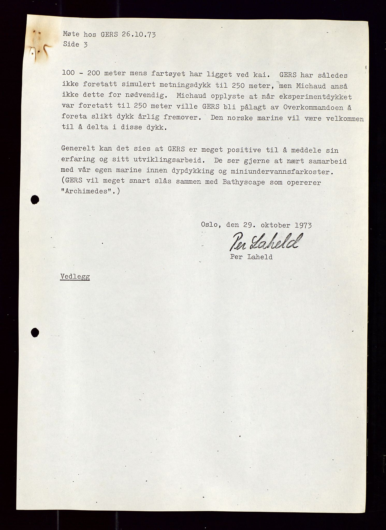 Industridepartementet, Oljekontoret, AV/SAST-A-101348/Di/L0001: DWP, møter juni - november, komiteemøter nr. 19 - 26, 1973-1974, p. 258