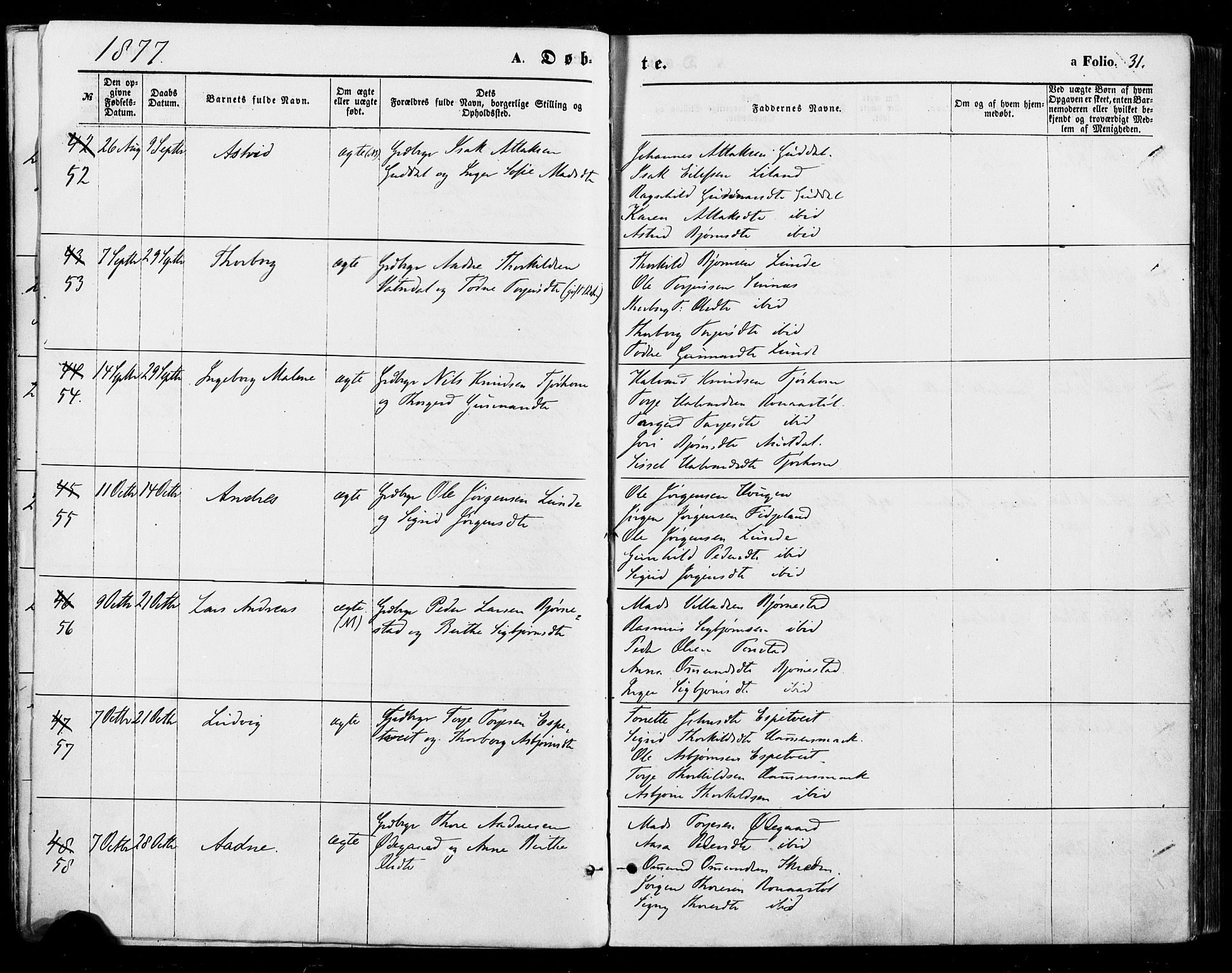 Sirdal sokneprestkontor, AV/SAK-1111-0036/F/Fa/Fab/L0003: Parish register (official) no. A 3, 1874-1886, p. 31