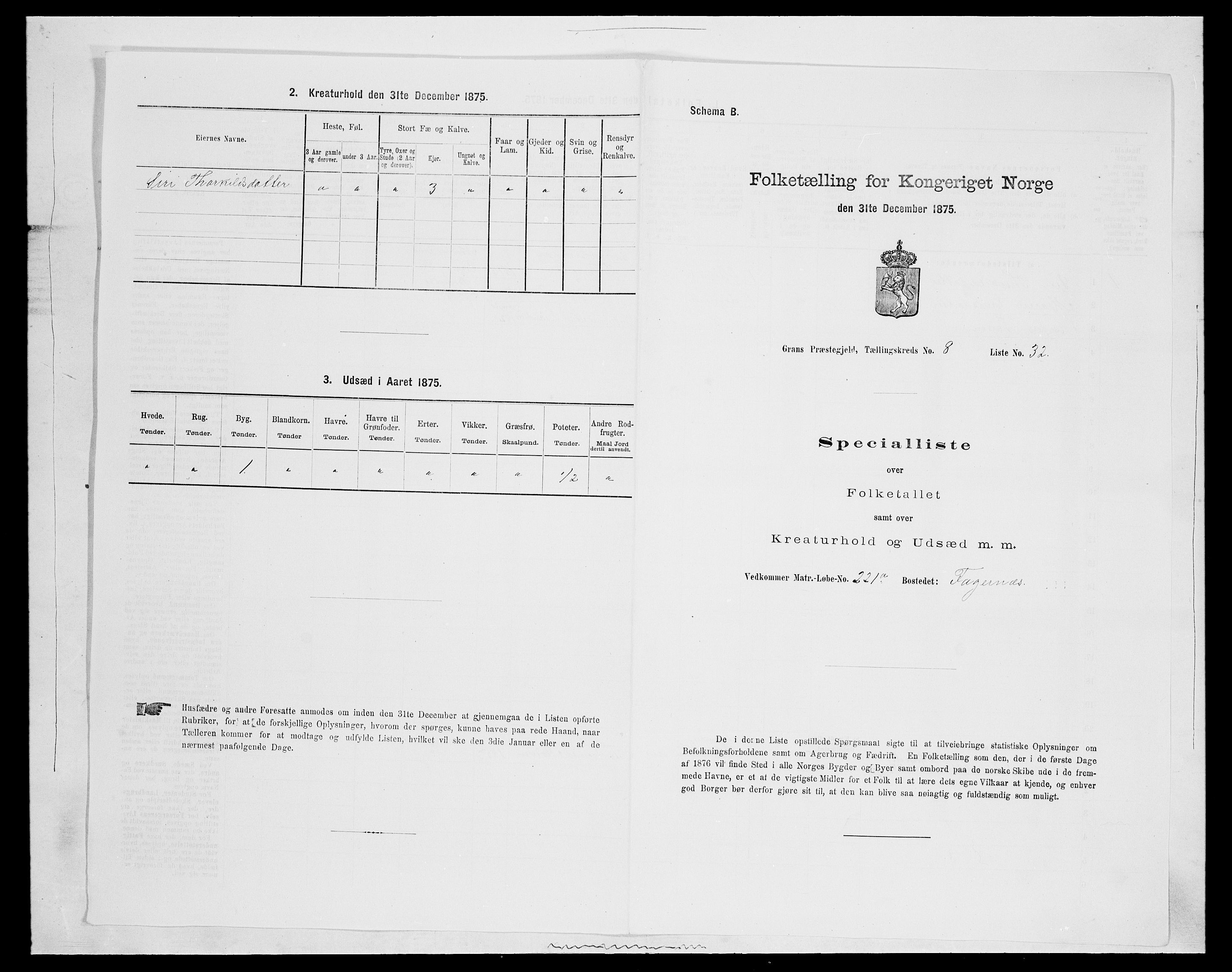 SAH, 1875 census for 0534P Gran, 1875, p. 1543
