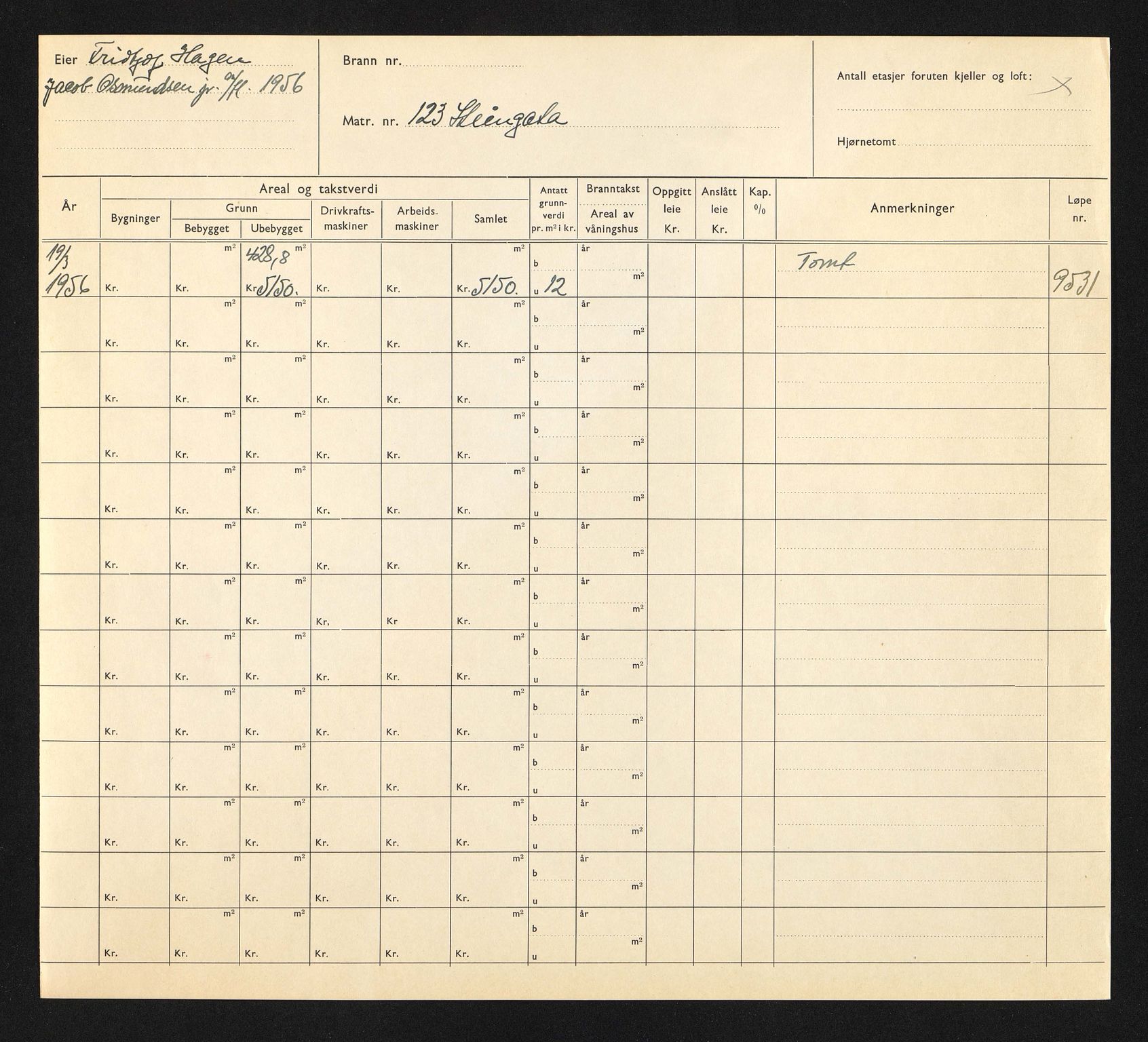 Stavanger kommune. Skattetakstvesenet, BYST/A-0440/F/Fa/Faa/L0040/0006: Skattetakstkort / Steingata 123 - Steinkar, Indre - Steinkargata - Steinkarkaien - Steinrøysveien 11