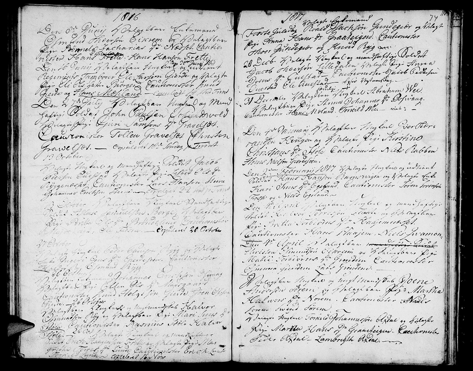 Etne sokneprestembete, SAB/A-75001/H/Haa: Parish register (official) no. A 5, 1808-1817, p. 74