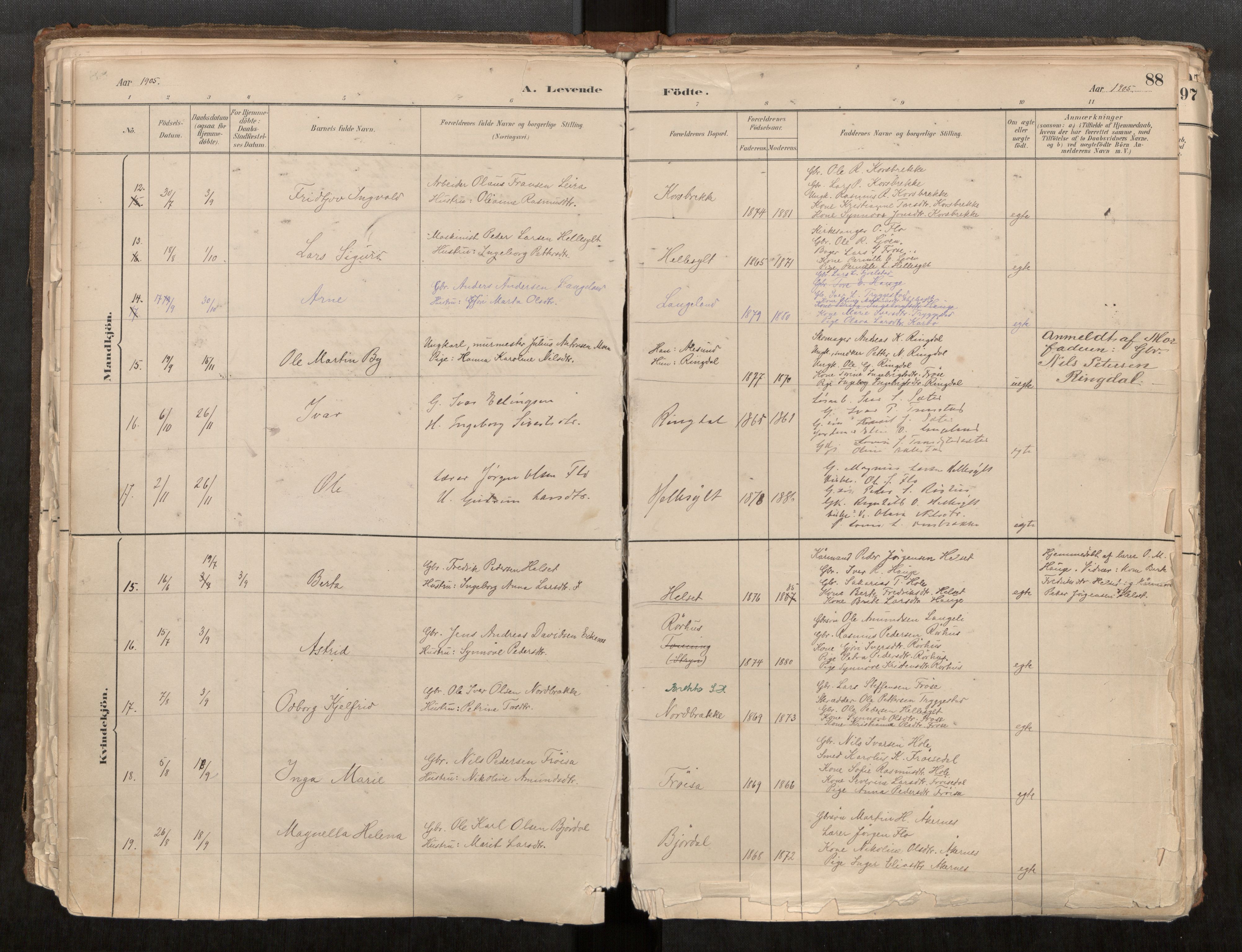 Sunnylven sokneprestkontor, AV/SAT-A-1007: Parish register (official) no. 517A08, 1882-1939, p. 88