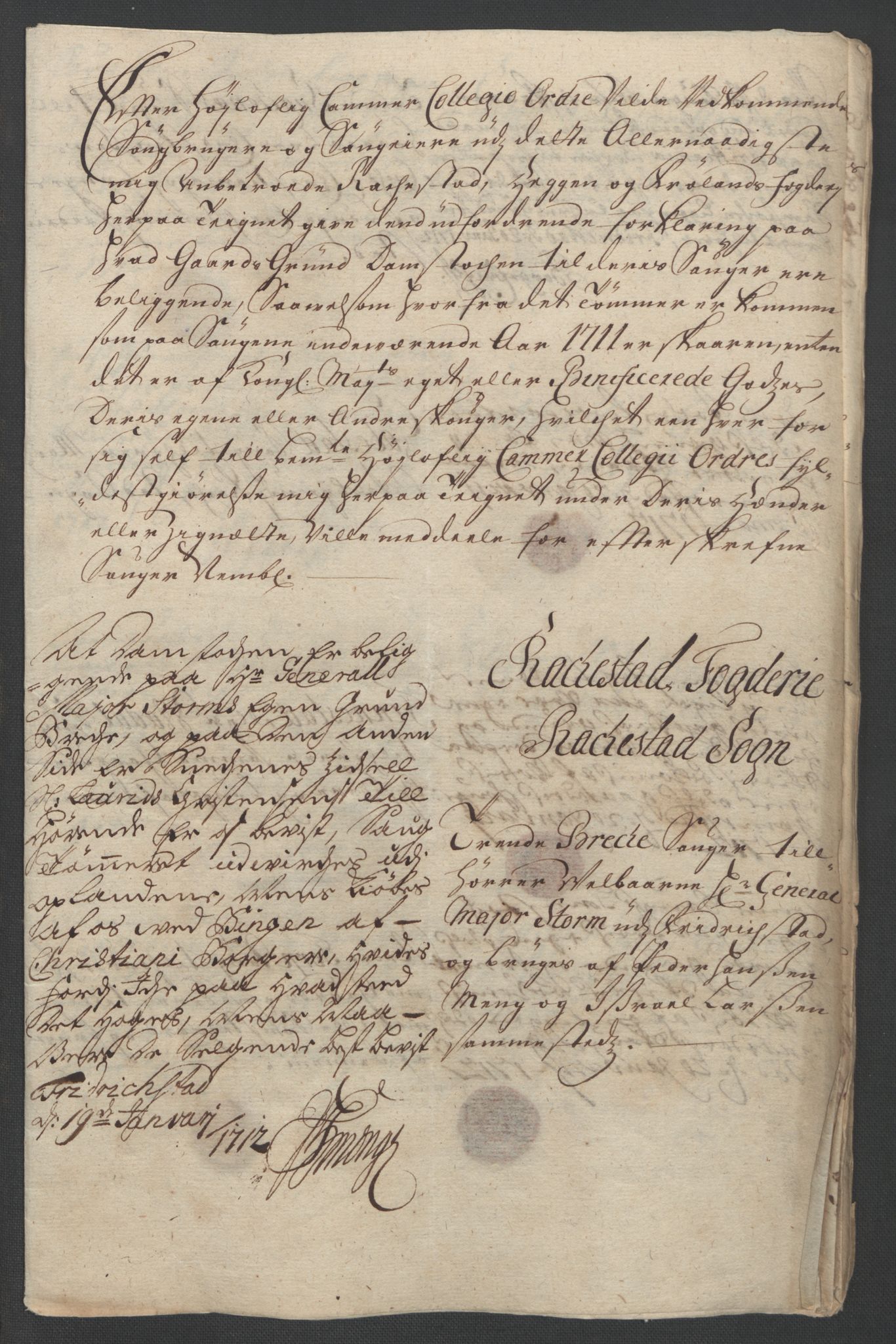 Rentekammeret inntil 1814, Reviderte regnskaper, Fogderegnskap, AV/RA-EA-4092/R07/L0303: Fogderegnskap Rakkestad, Heggen og Frøland, 1711, p. 235