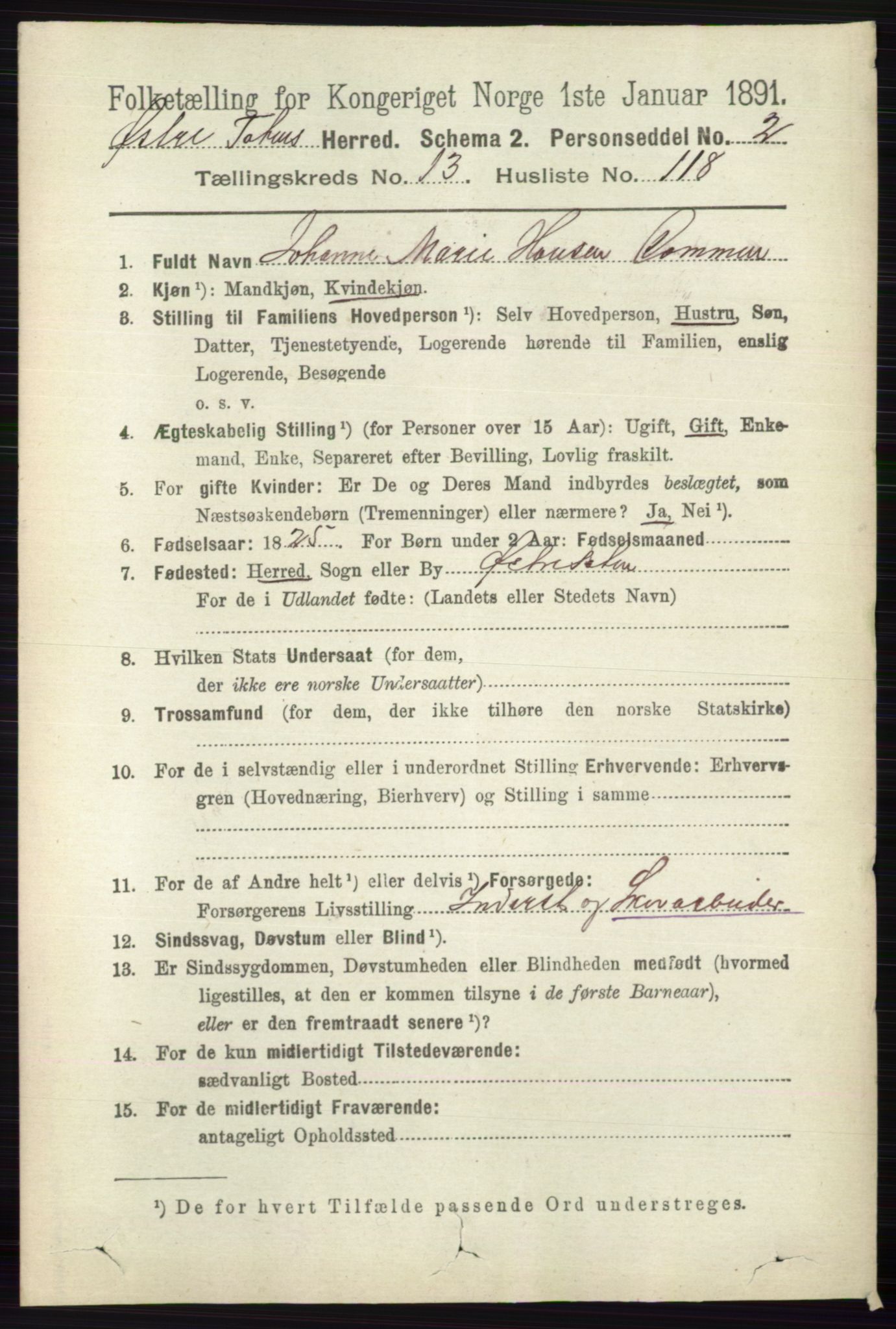 RA, 1891 census for 0528 Østre Toten, 1891, p. 9031