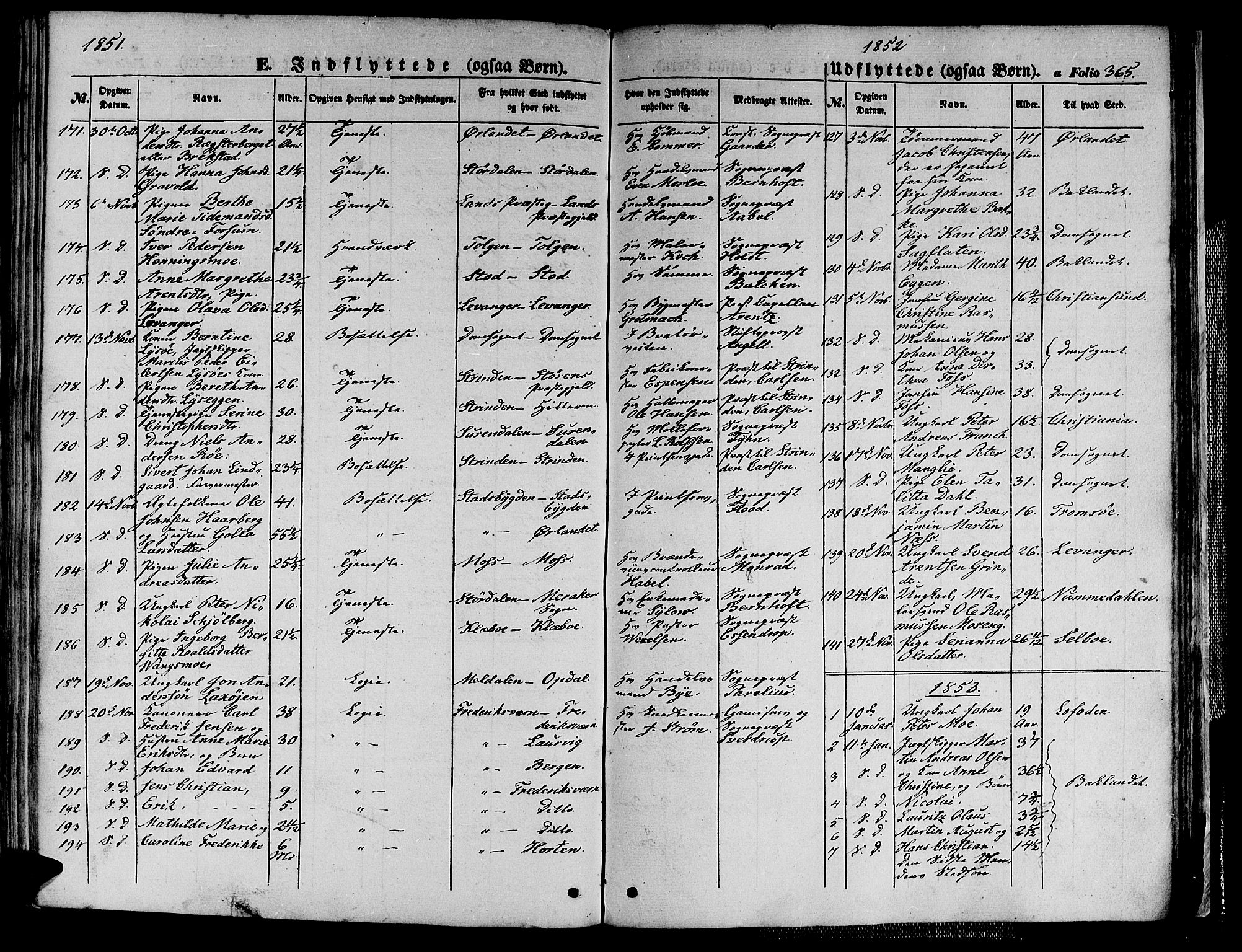 Ministerialprotokoller, klokkerbøker og fødselsregistre - Sør-Trøndelag, SAT/A-1456/602/L0137: Parish register (copy) no. 602C05, 1846-1856, p. 365