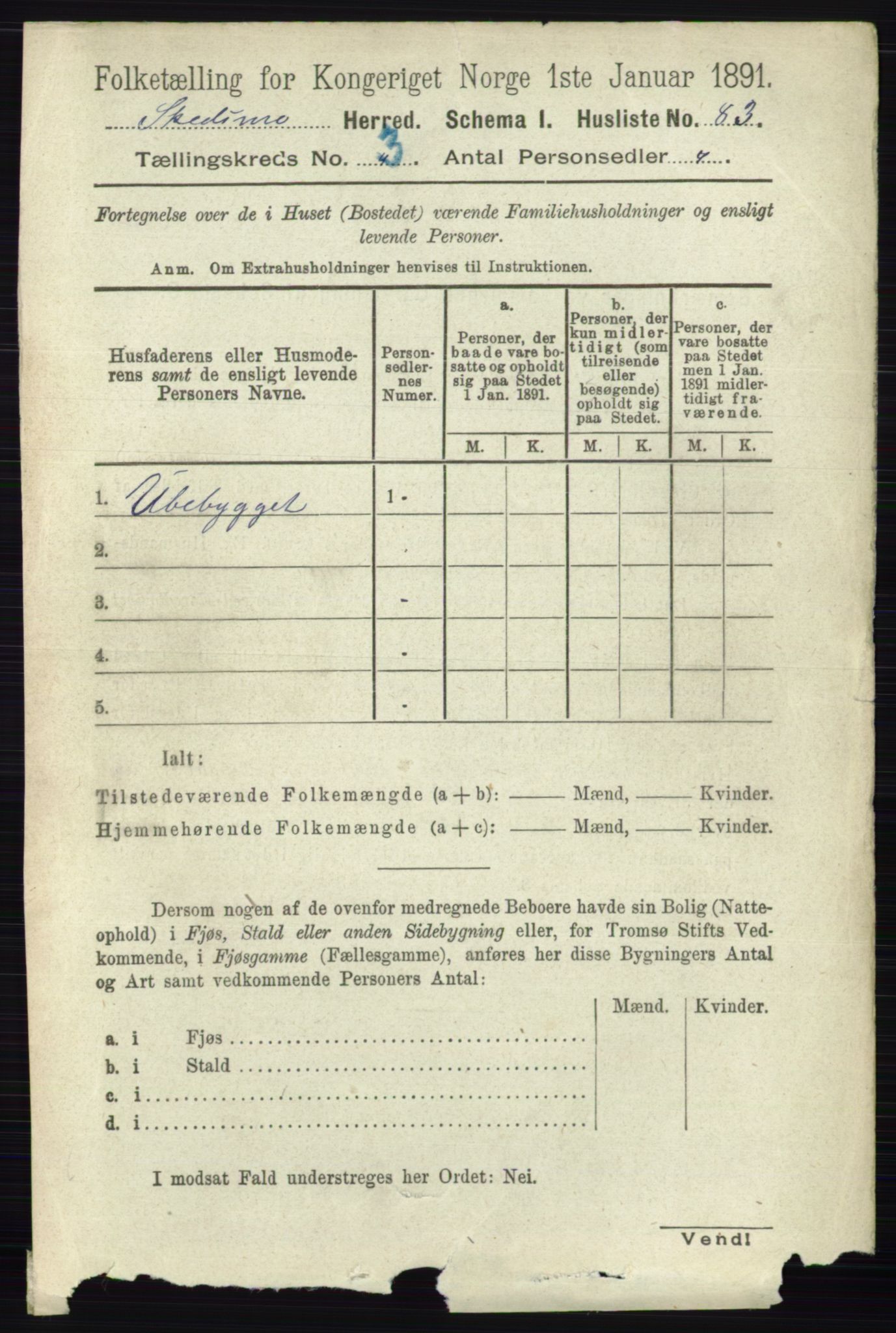 RA, 1891 census for 0231 Skedsmo, 1891, p. 1301