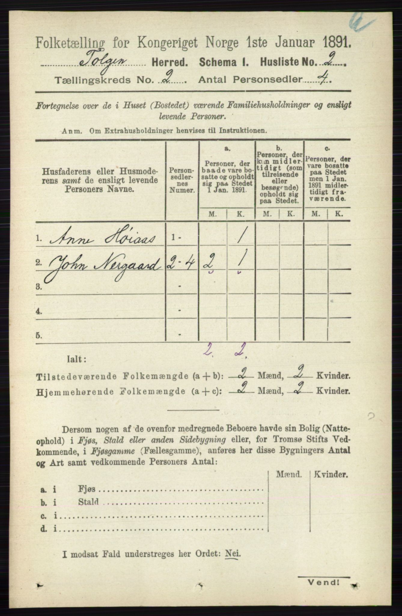 RA, 1891 census for 0436 Tolga, 1891, p. 247