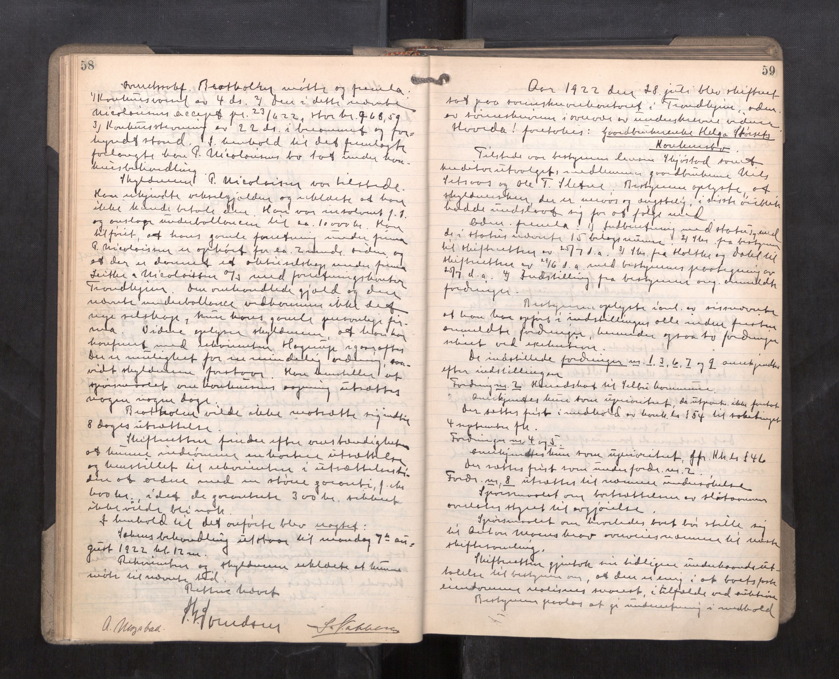 Strinda og Selbu sorenskriveri, AV/SAT-A-0015/3/3B/L0014: Skifteforhandlingsprot. 14, 1922-1924, p. 58-59