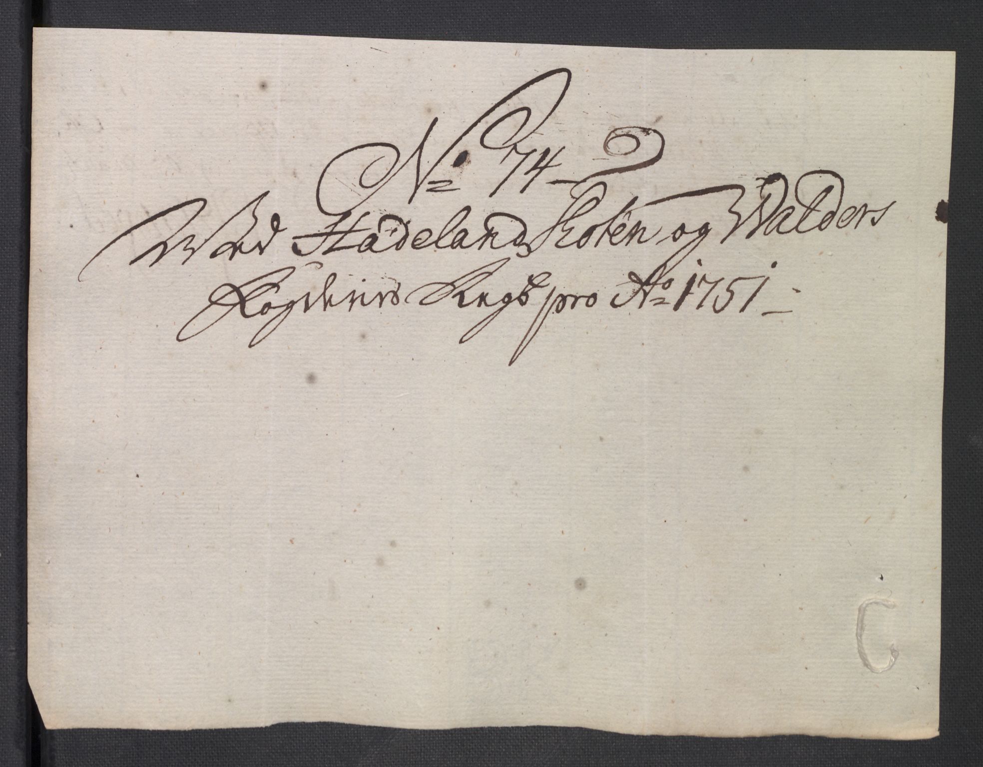 Rentekammeret inntil 1814, Reviderte regnskaper, Fogderegnskap, AV/RA-EA-4092/R18/L1348: Fogderegnskap Hadeland, Toten og Valdres, 1750-1751, p. 598