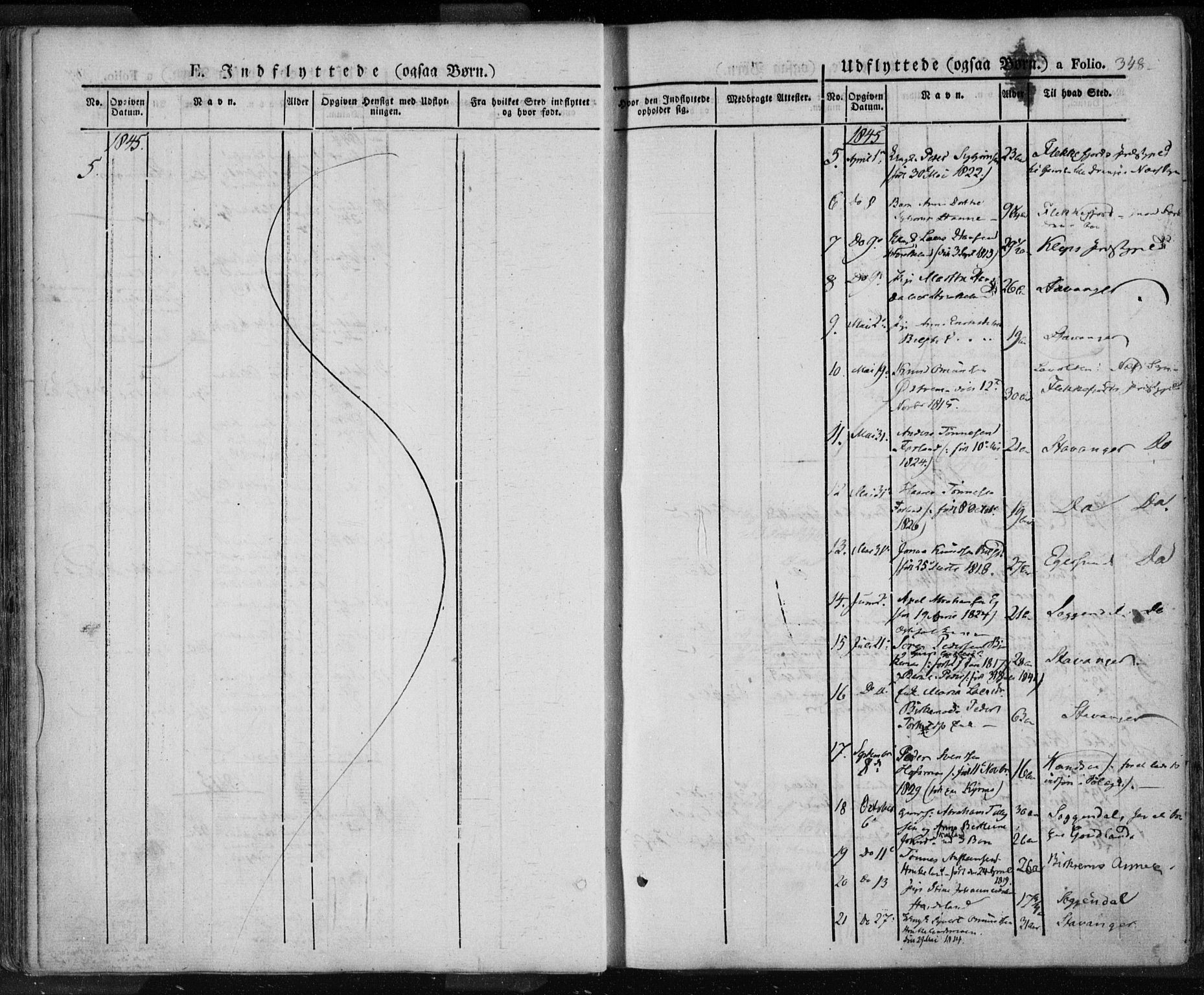 Lund sokneprestkontor, SAST/A-101809/S06/L0008: Parish register (official) no. A 7.2, 1833-1854, p. 348