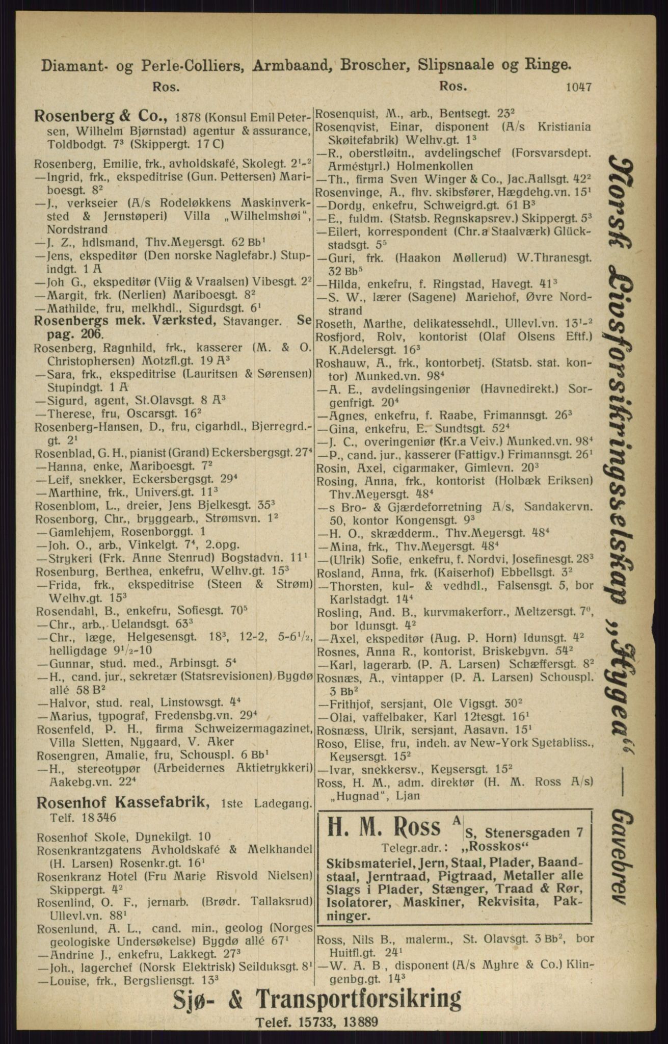 Kristiania/Oslo adressebok, PUBL/-, 1916, p. 1047